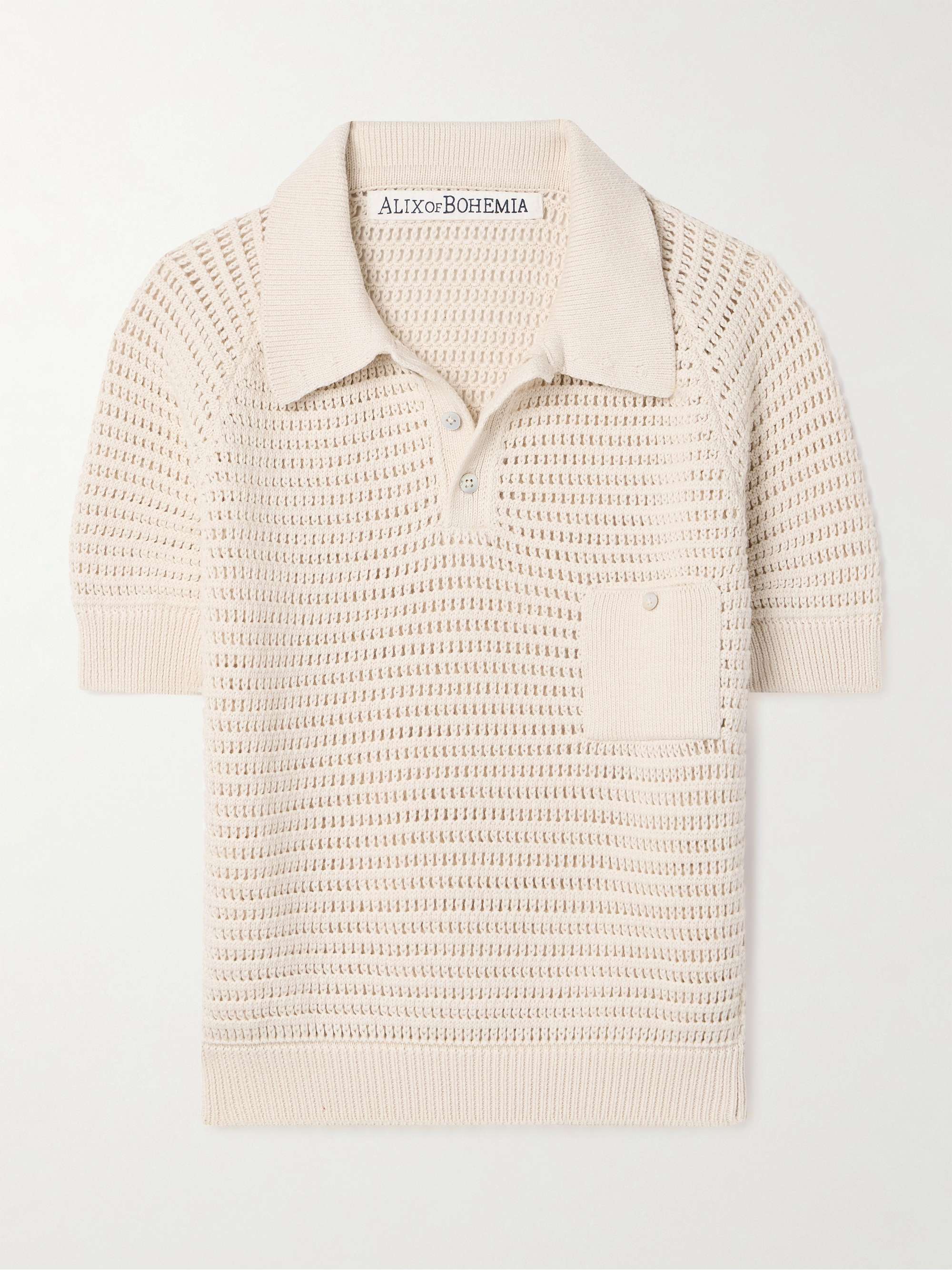 Lessi crocheted cotton polo shirt view