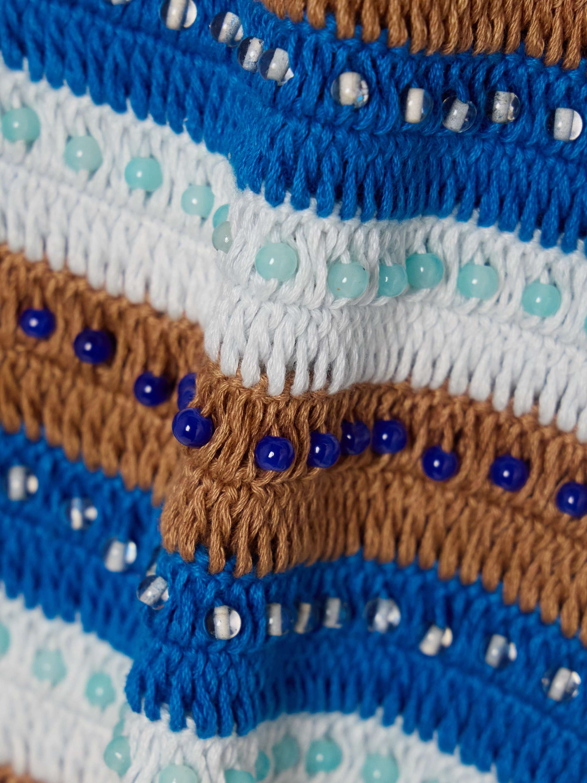 Tina Lowtide embellished striped crocheted cotton tank view