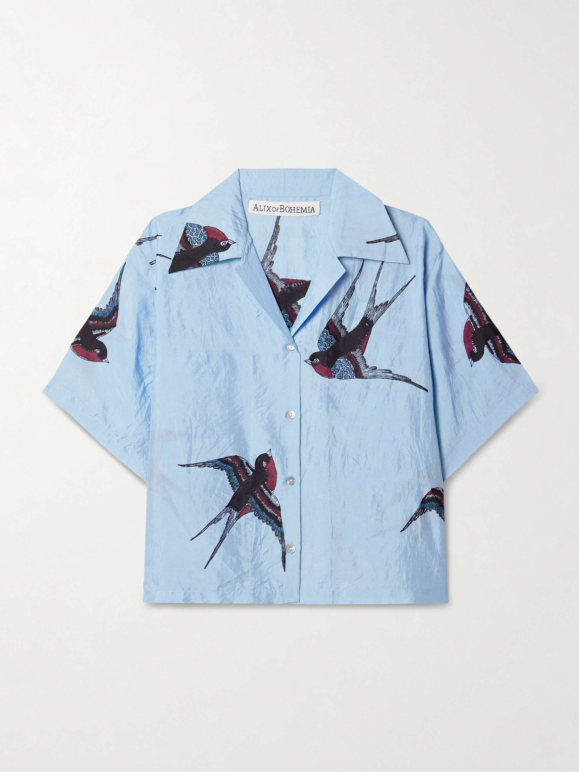 Stevie printed crinkled-silk shirt view