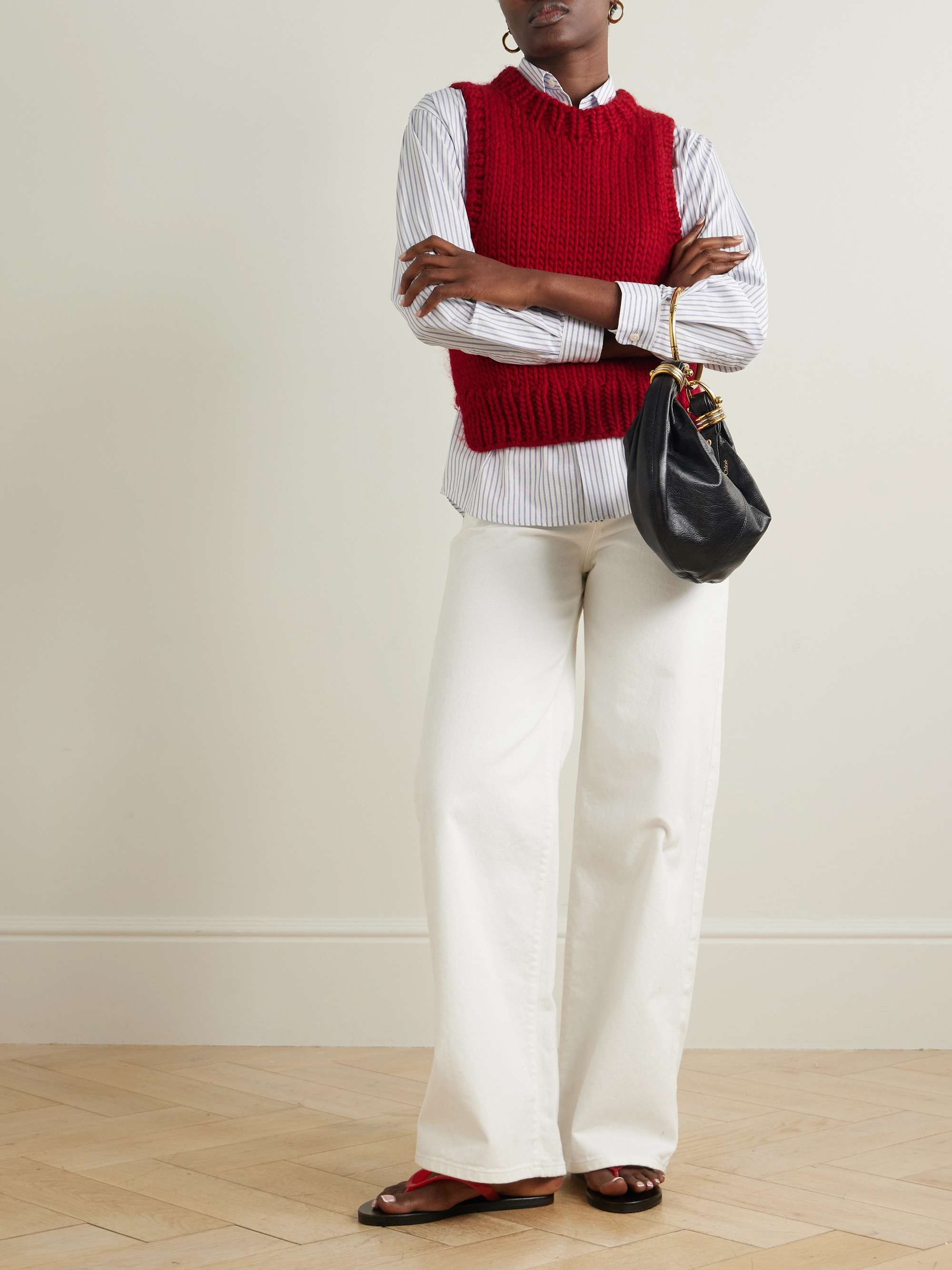 Quentin Cardinal merino wool vest view