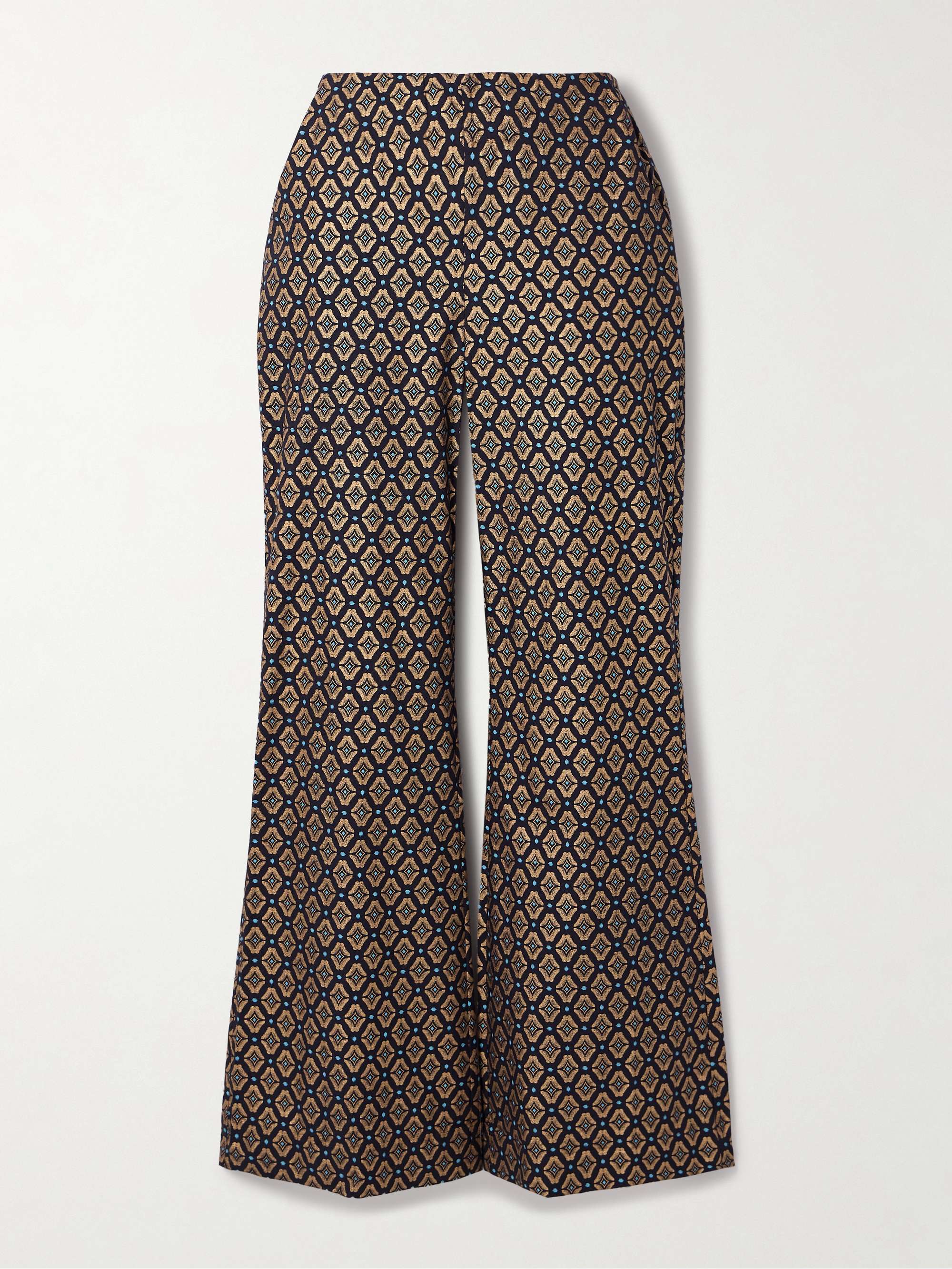 Charlie metallic printed cotton flared pants view