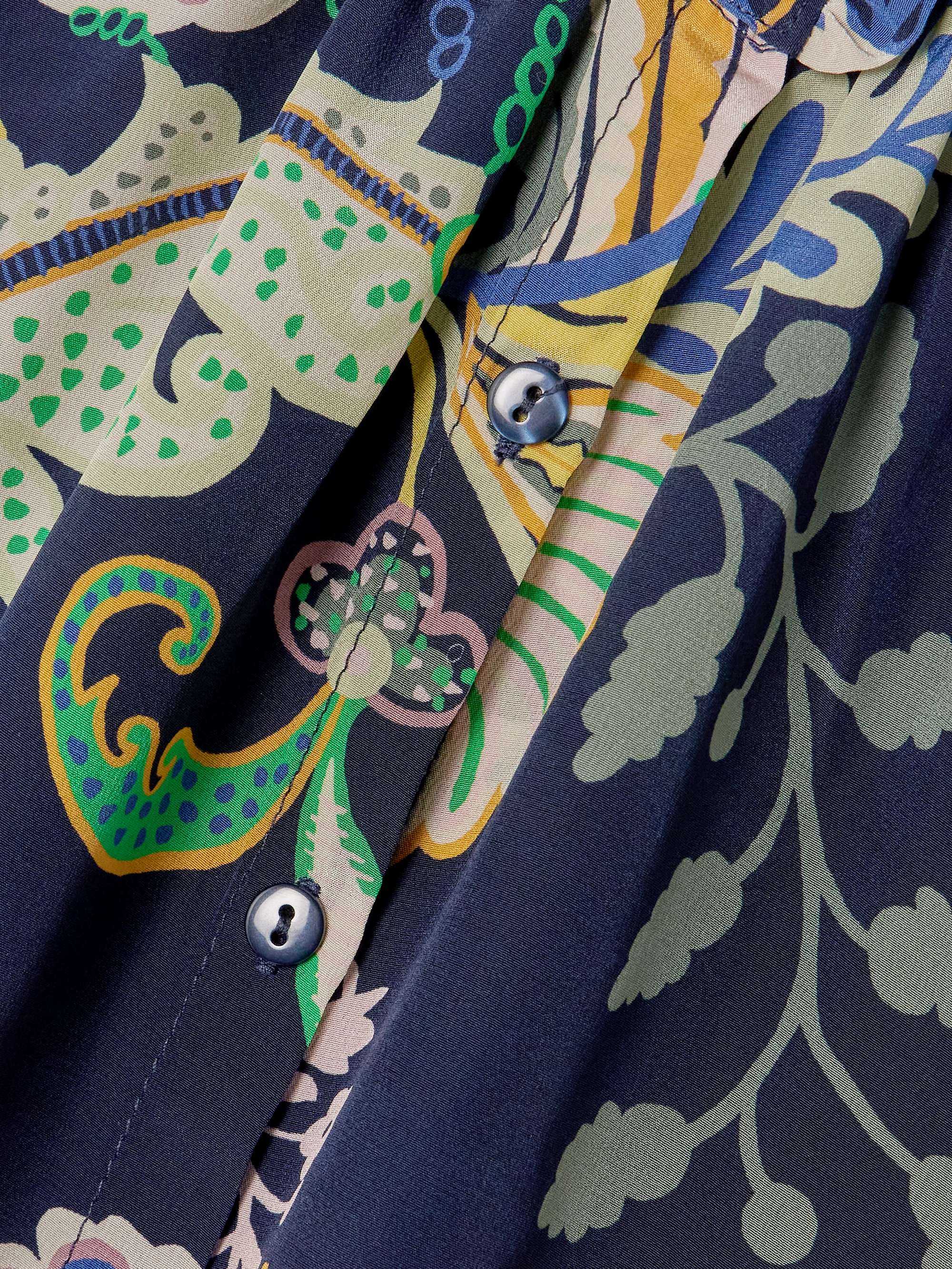 Winn cropped printed silk crepe de chine shirt view