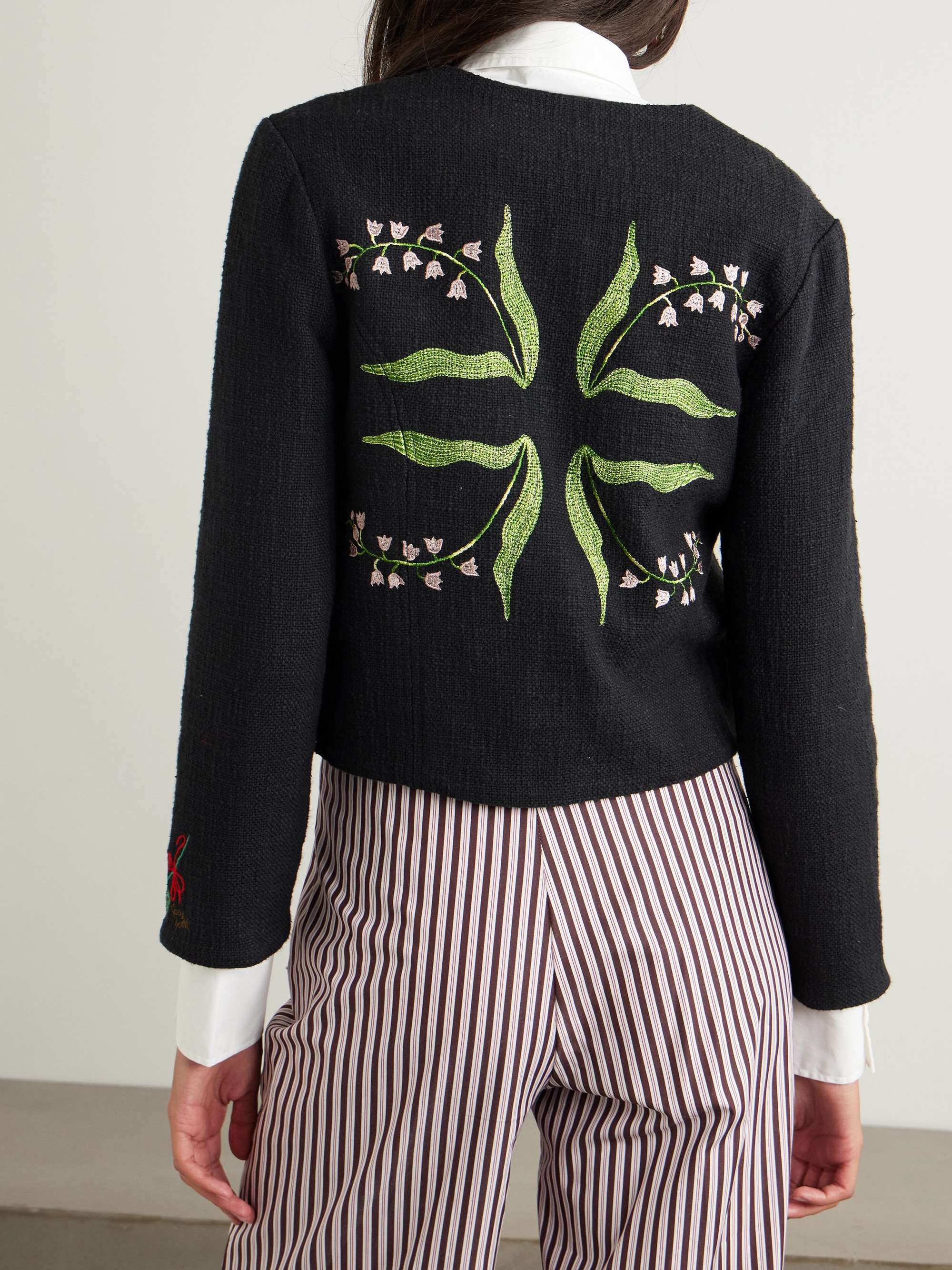 Rowan Lily Valley embroidered cotton-bouclé jacket view
