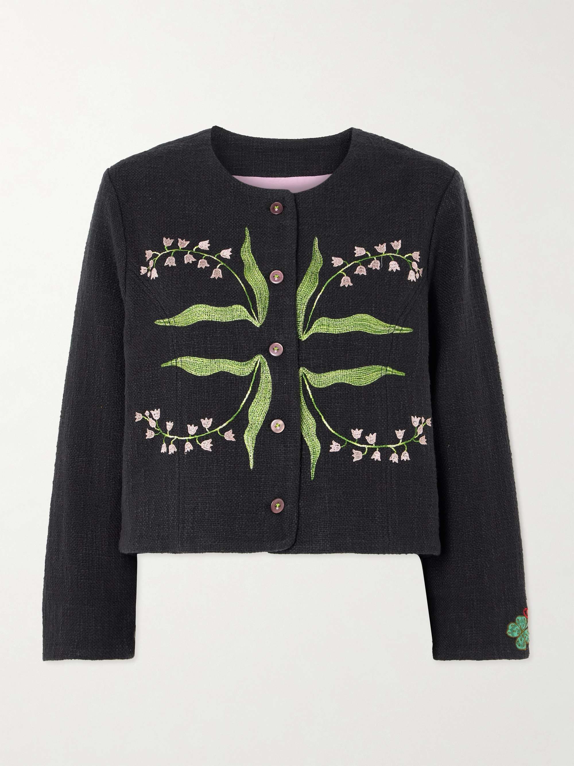 Rowan Lily Valley embroidered cotton-bouclé jacket view