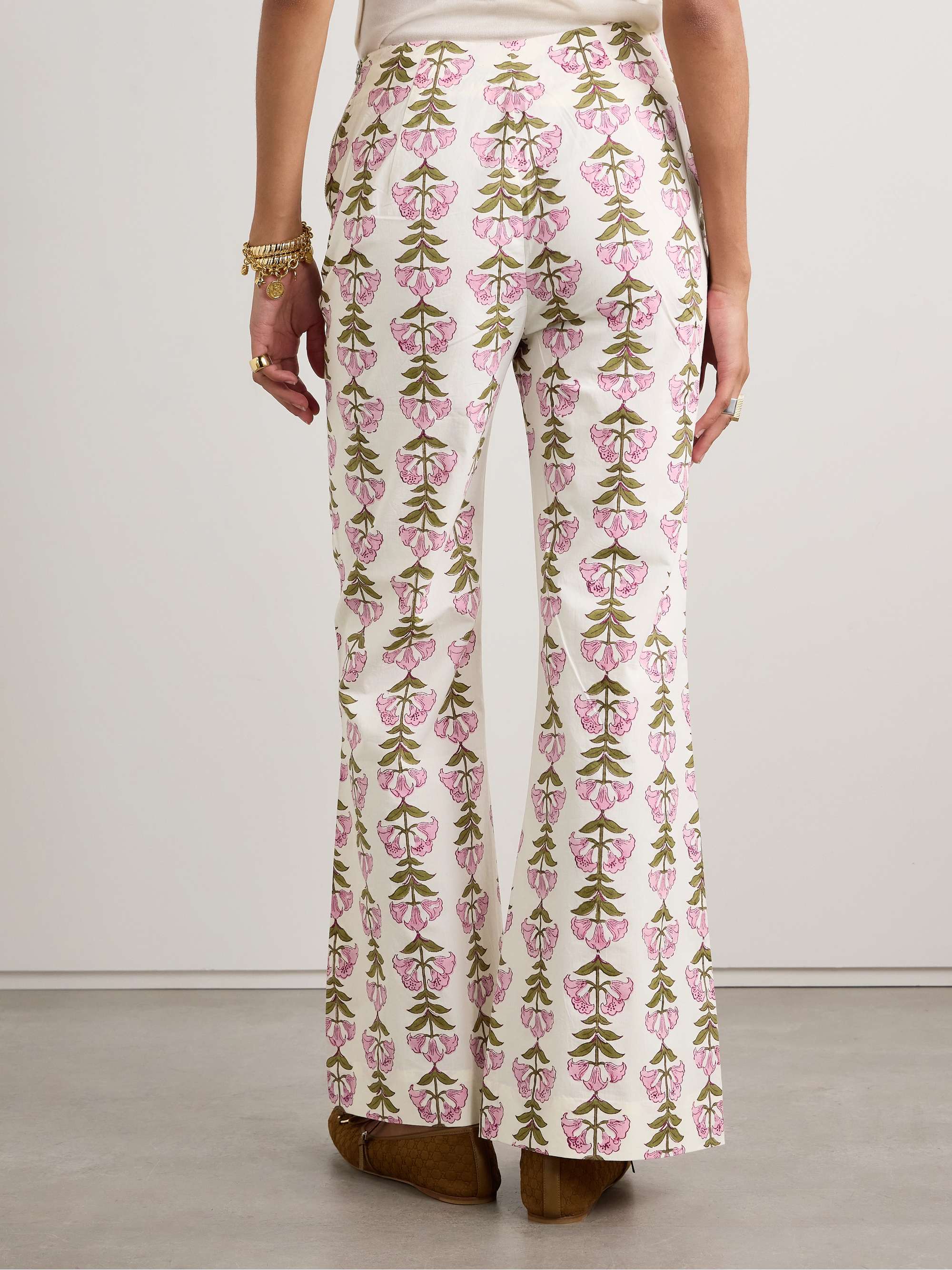 Charlie floral-print cotton flared pants view