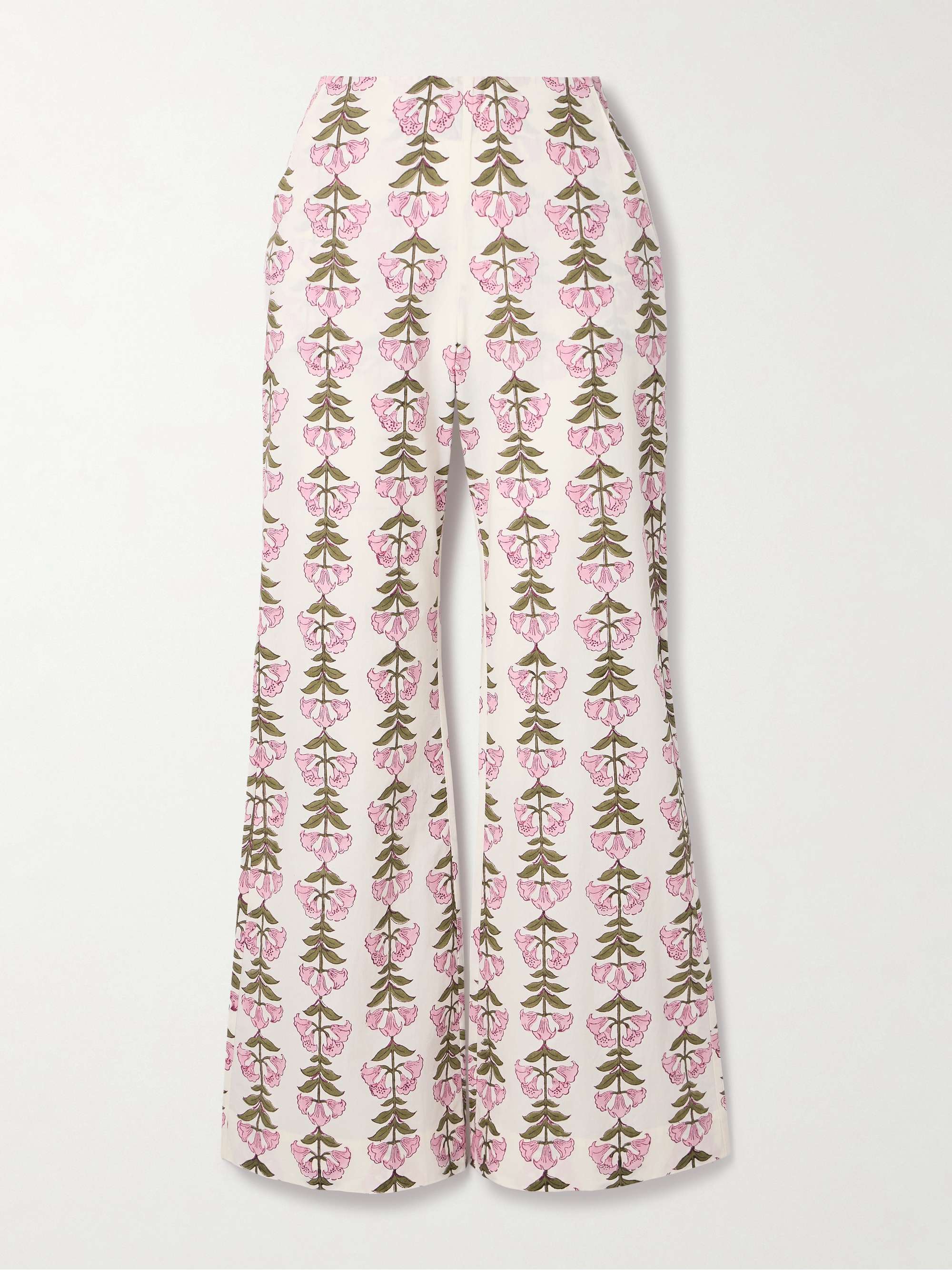 Charlie floral-print cotton flared pants view