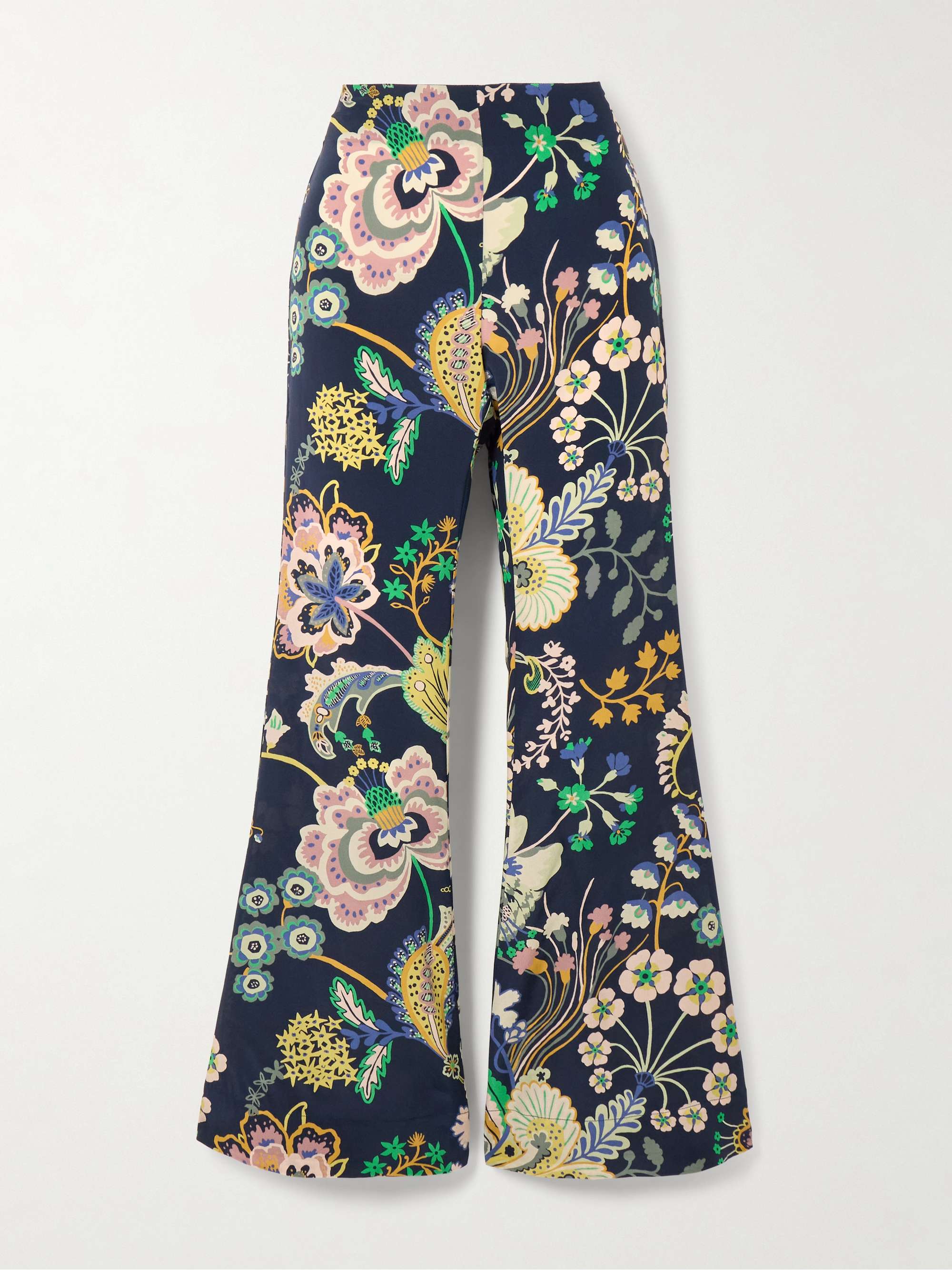 Farah printed silk crepe de chine flared pants view