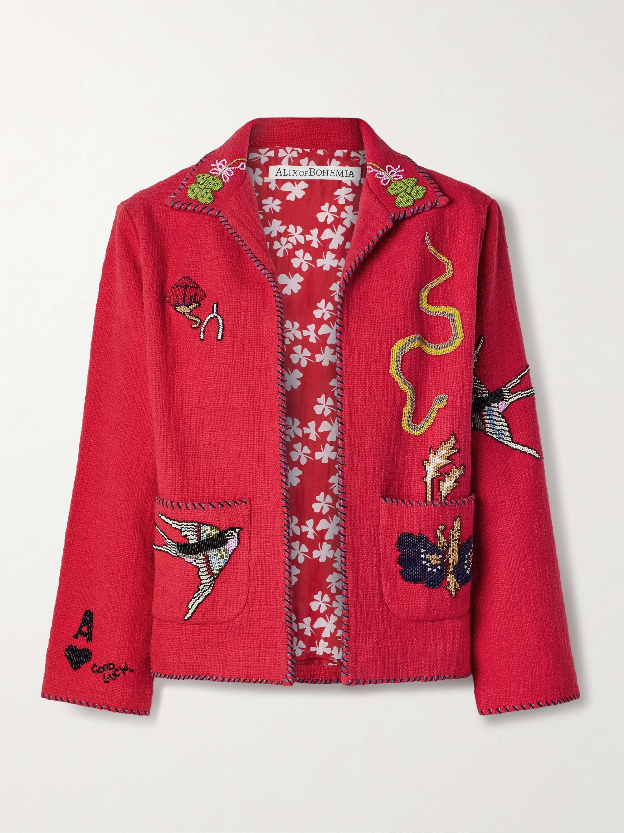 Francis bead-embellished cotton-tweed jacket view