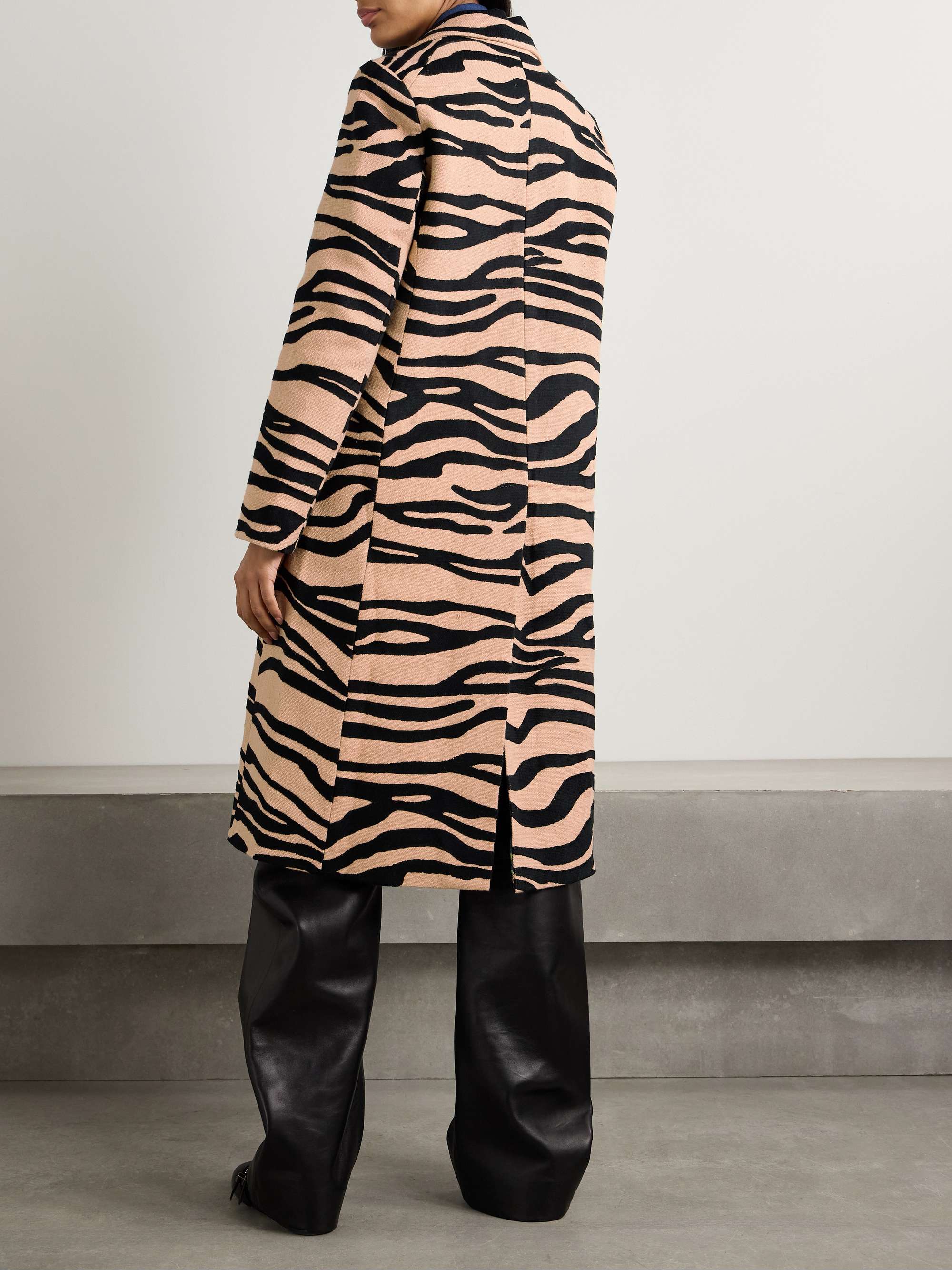 Captain zebra-jacquard cotton-canvas coat view