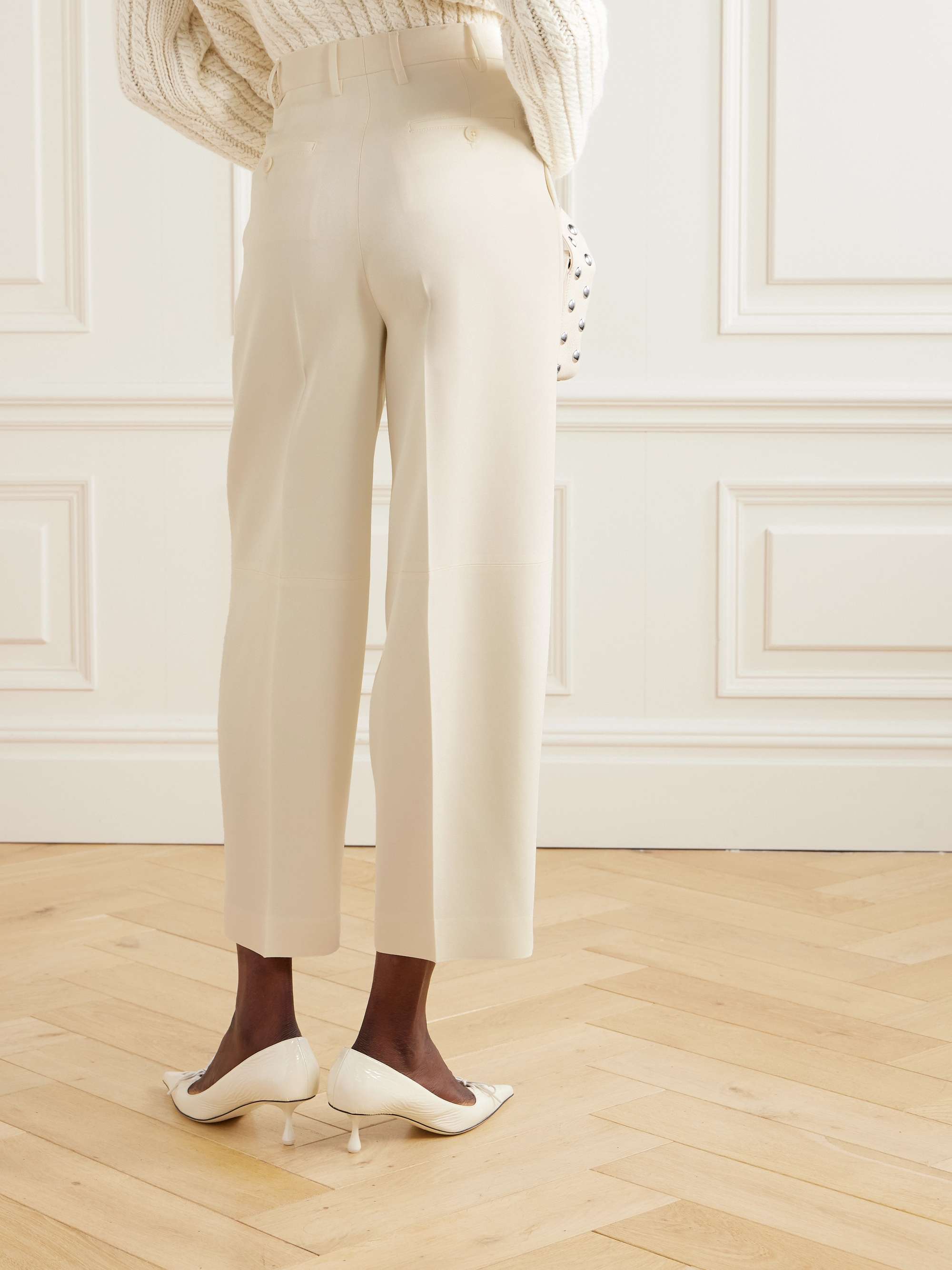 Dash cropped pleated twill tapered pants view