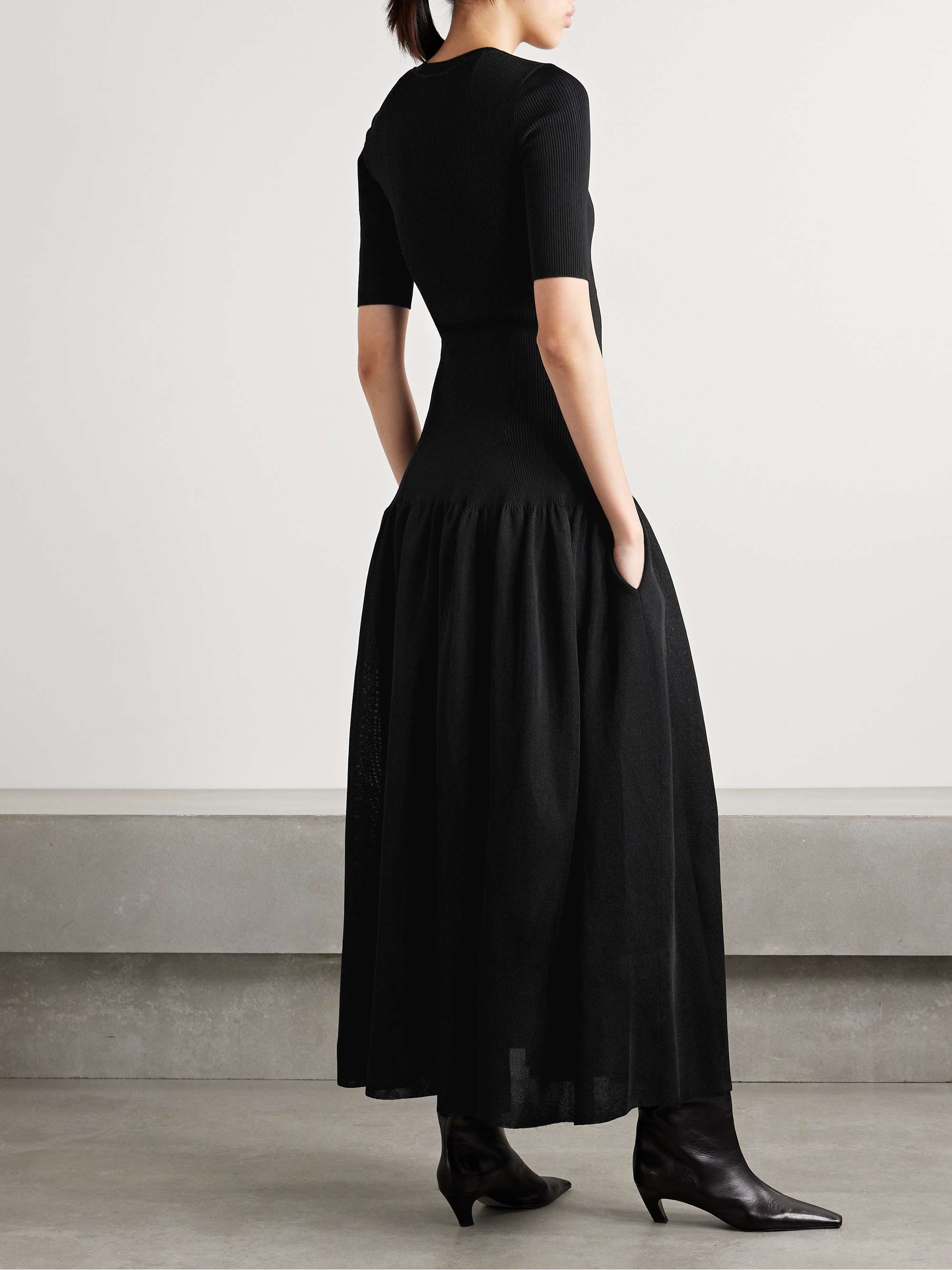 Maisie gathered stretch-knit maxi dress view