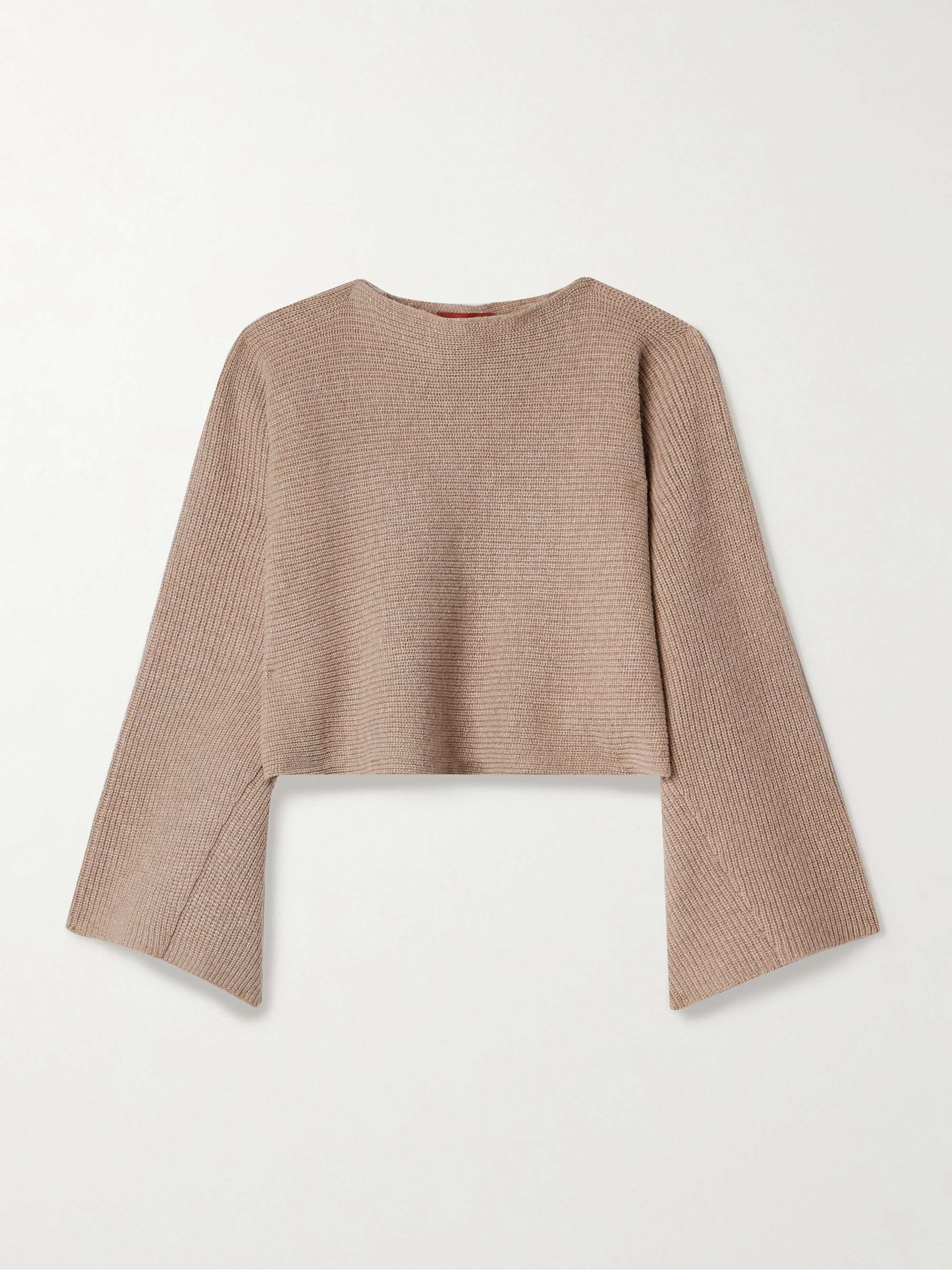 Trip cropped ribbed merino wool and cashmere-blend sweater view