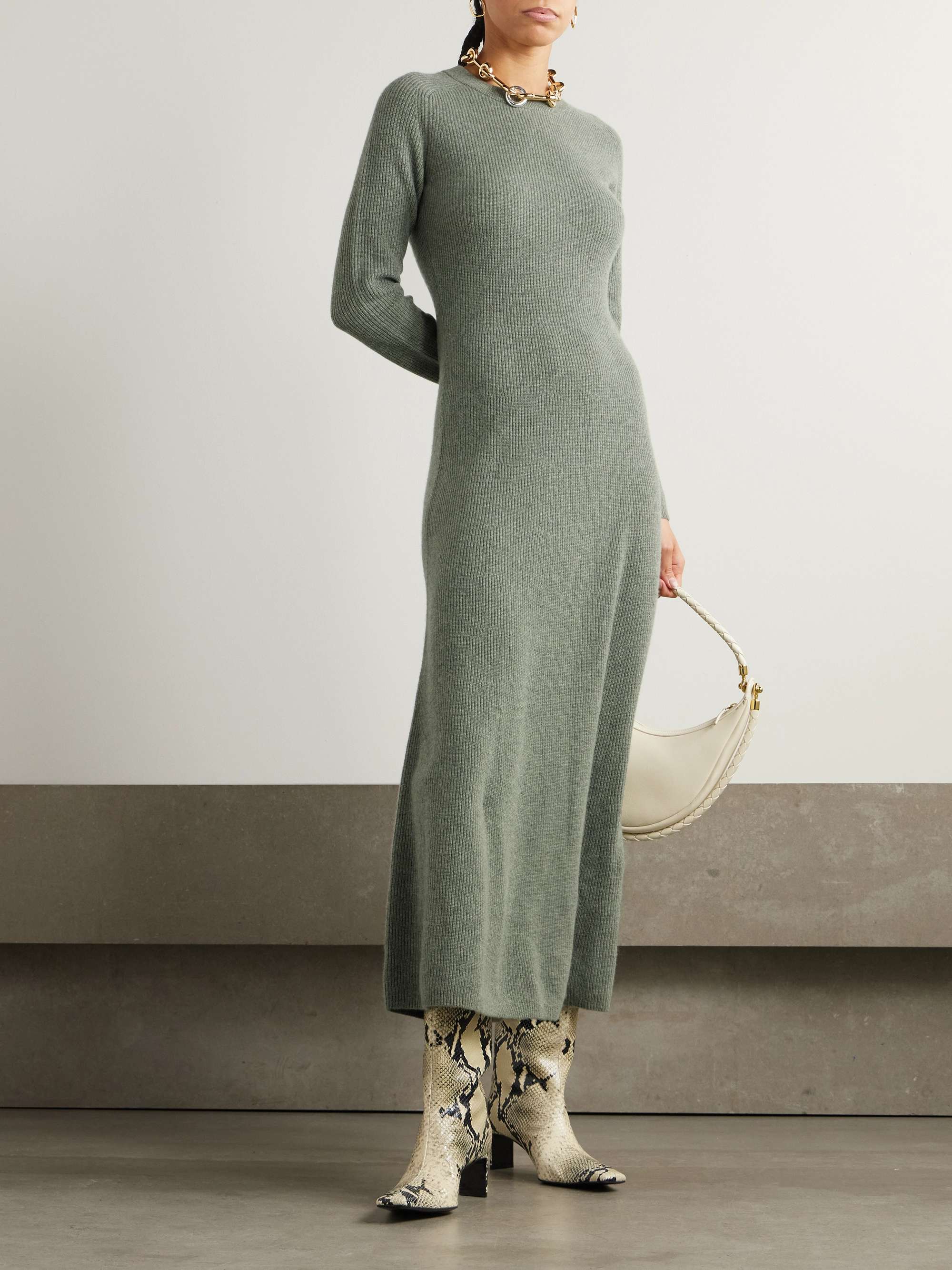 Cuddy ribbed cashmere maxi dress view