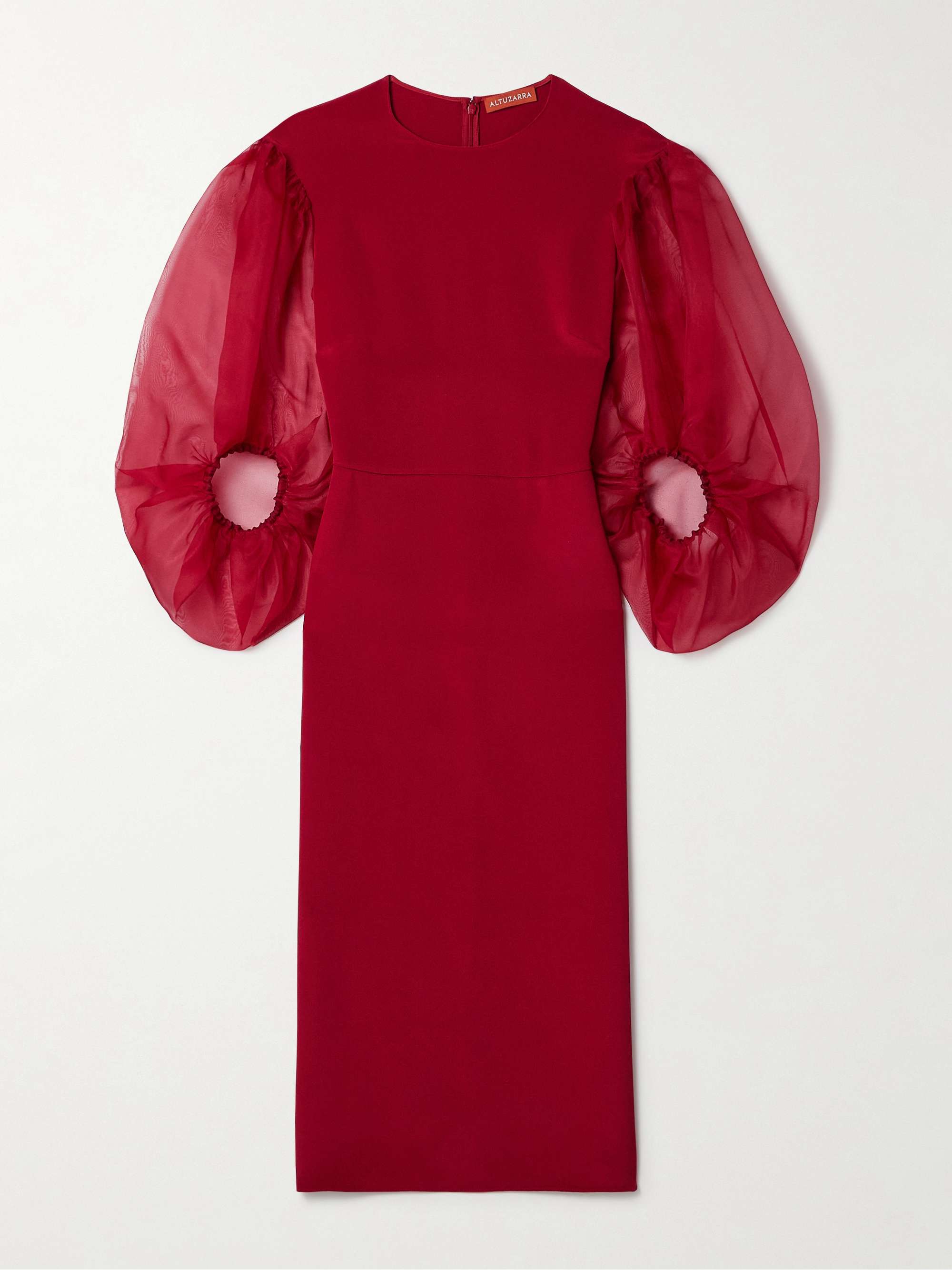 Danielle silk-cady and organza midi dress view