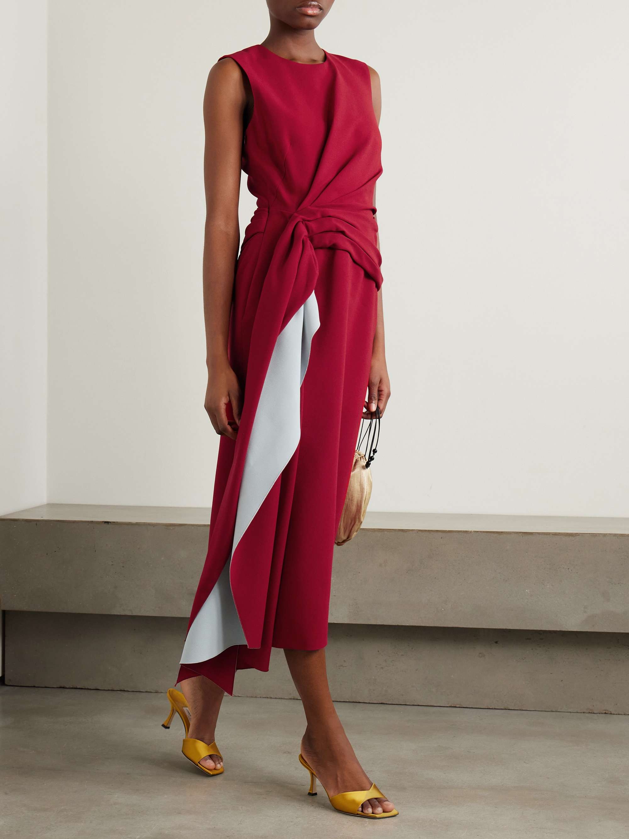 Elham draped crepe midi dress view