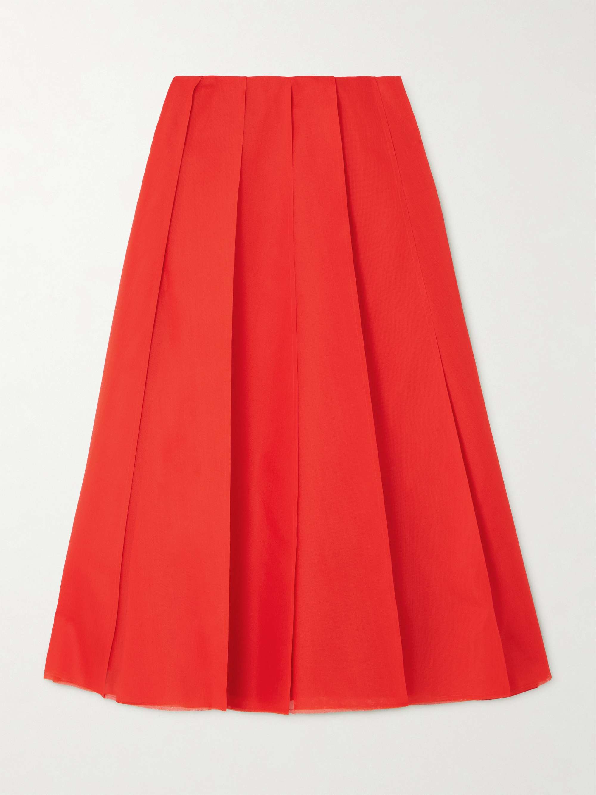 Dex pleated silk-organza midi skirt view