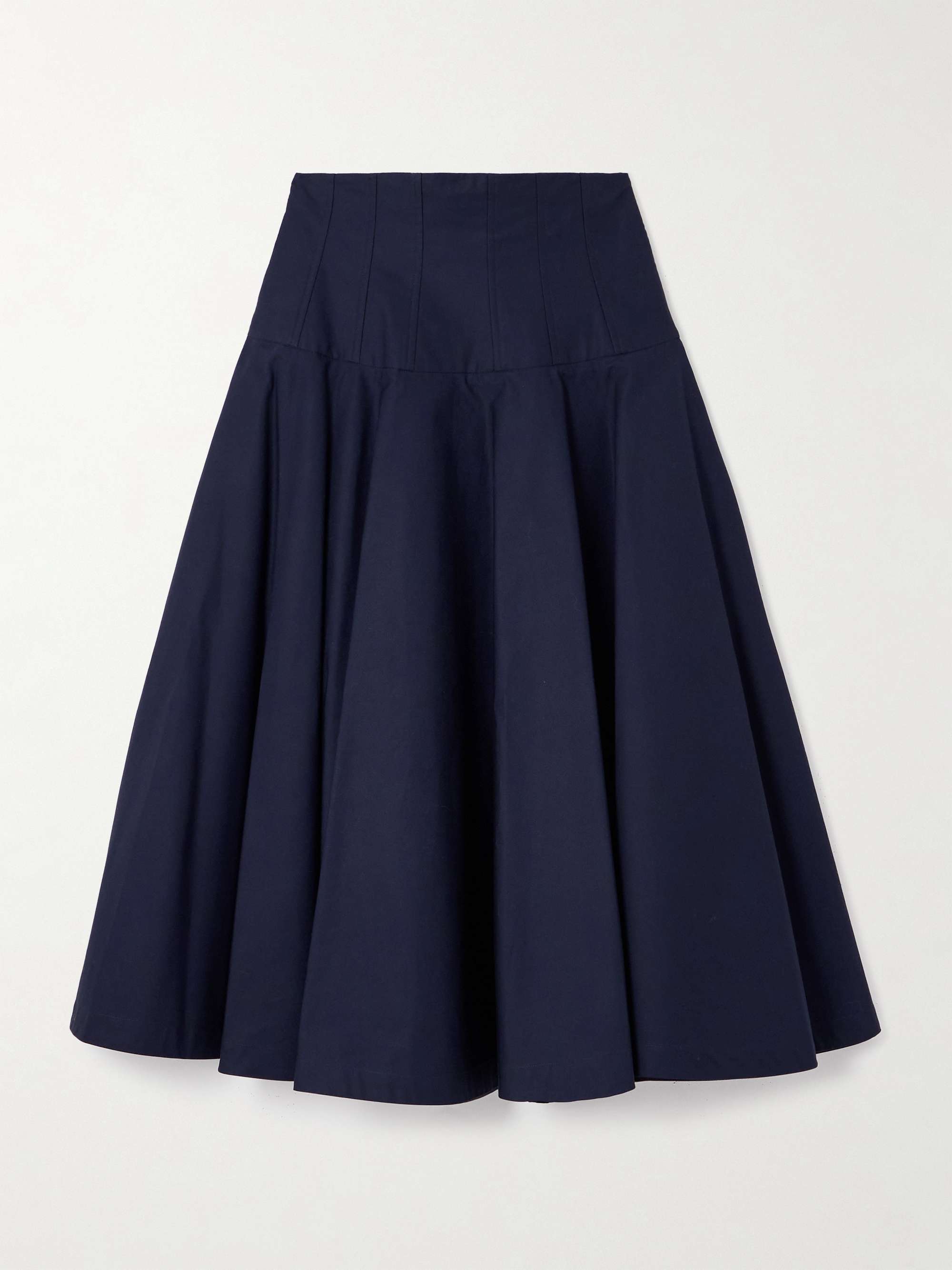 Nell pleated cotton midi skirt view
