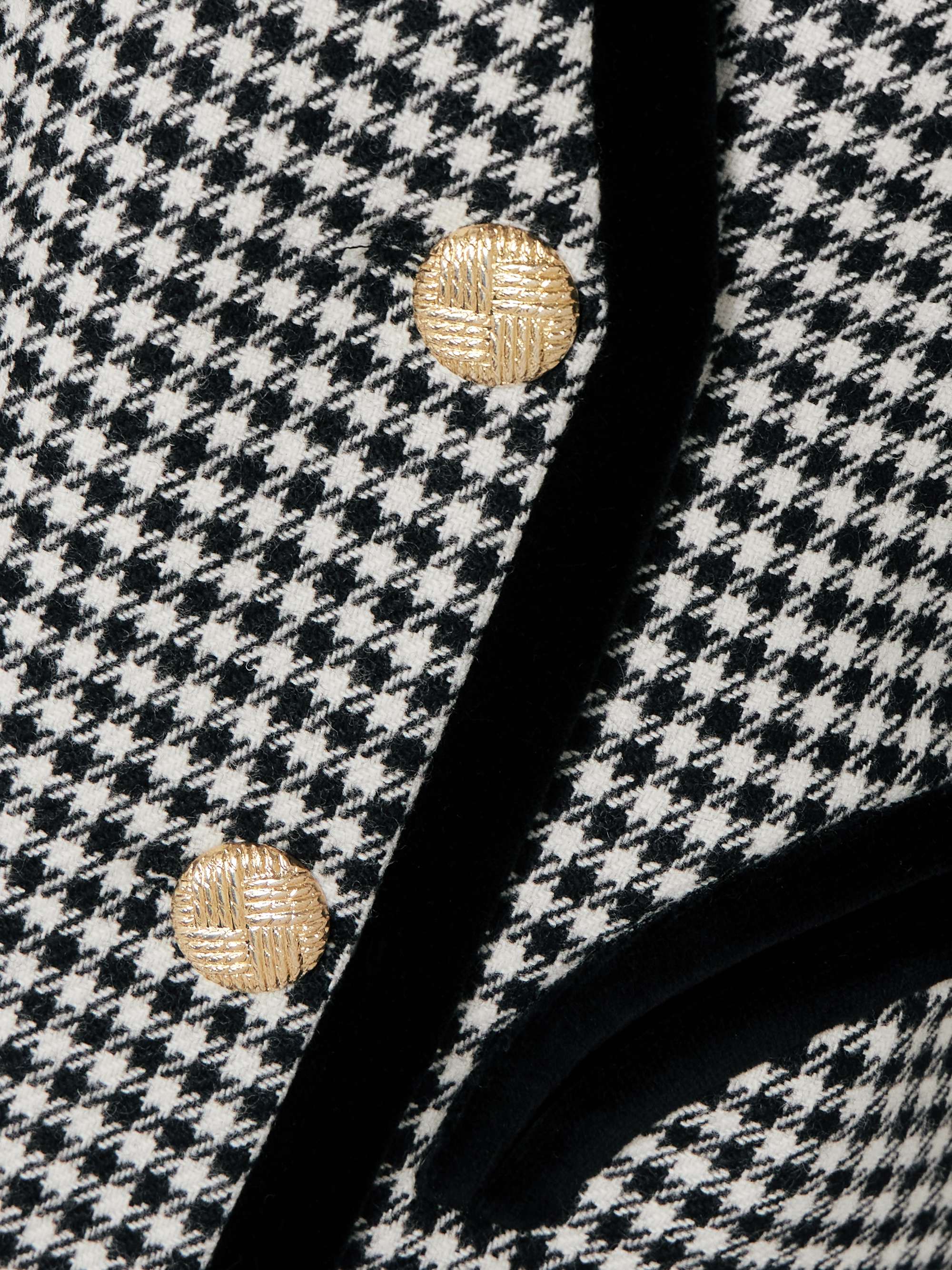 Sunset double-breasted velvet-trimmed houndstooth wool blazer view