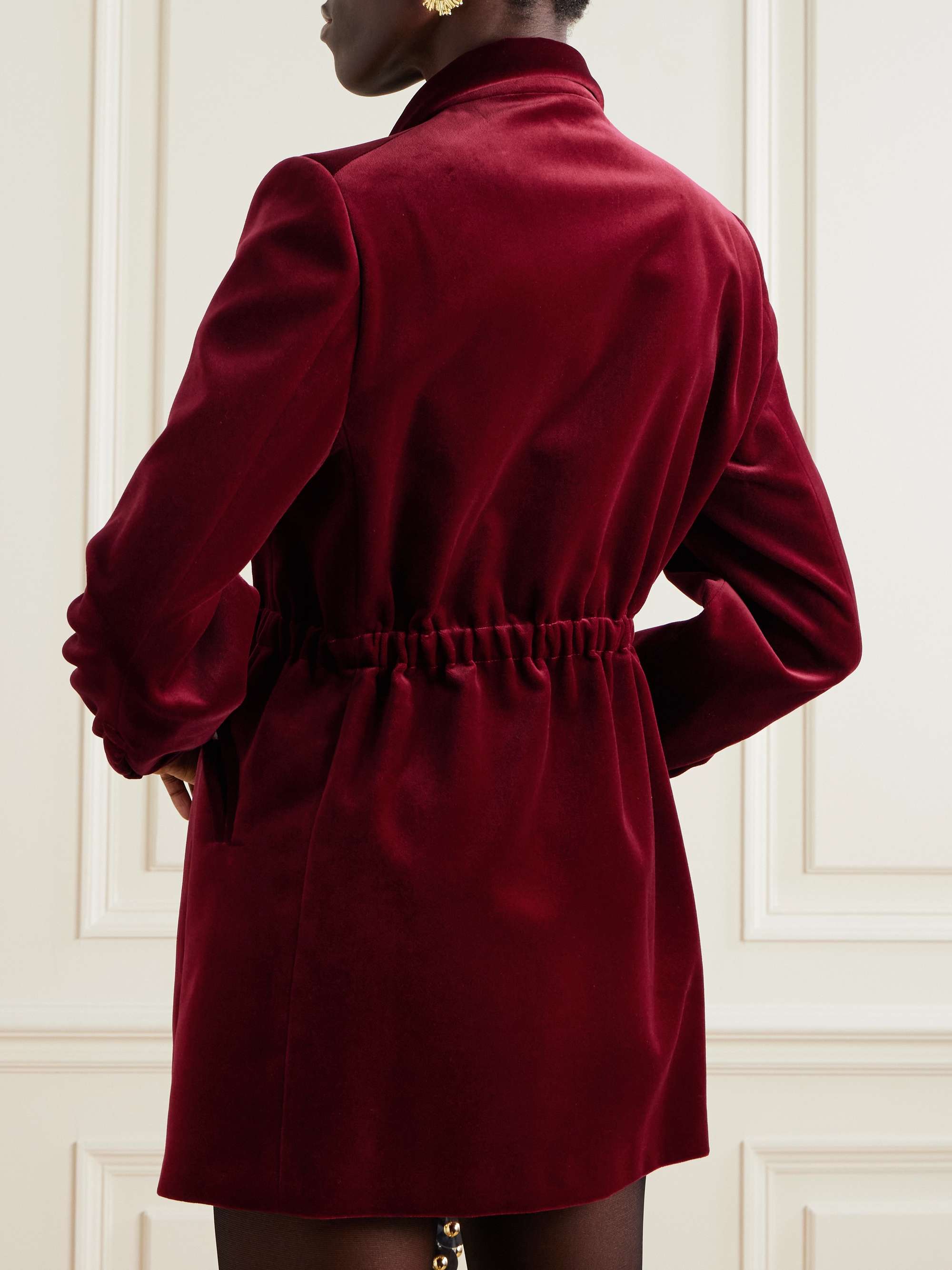 Anyway double-breasted cotton-velvet mini dress view