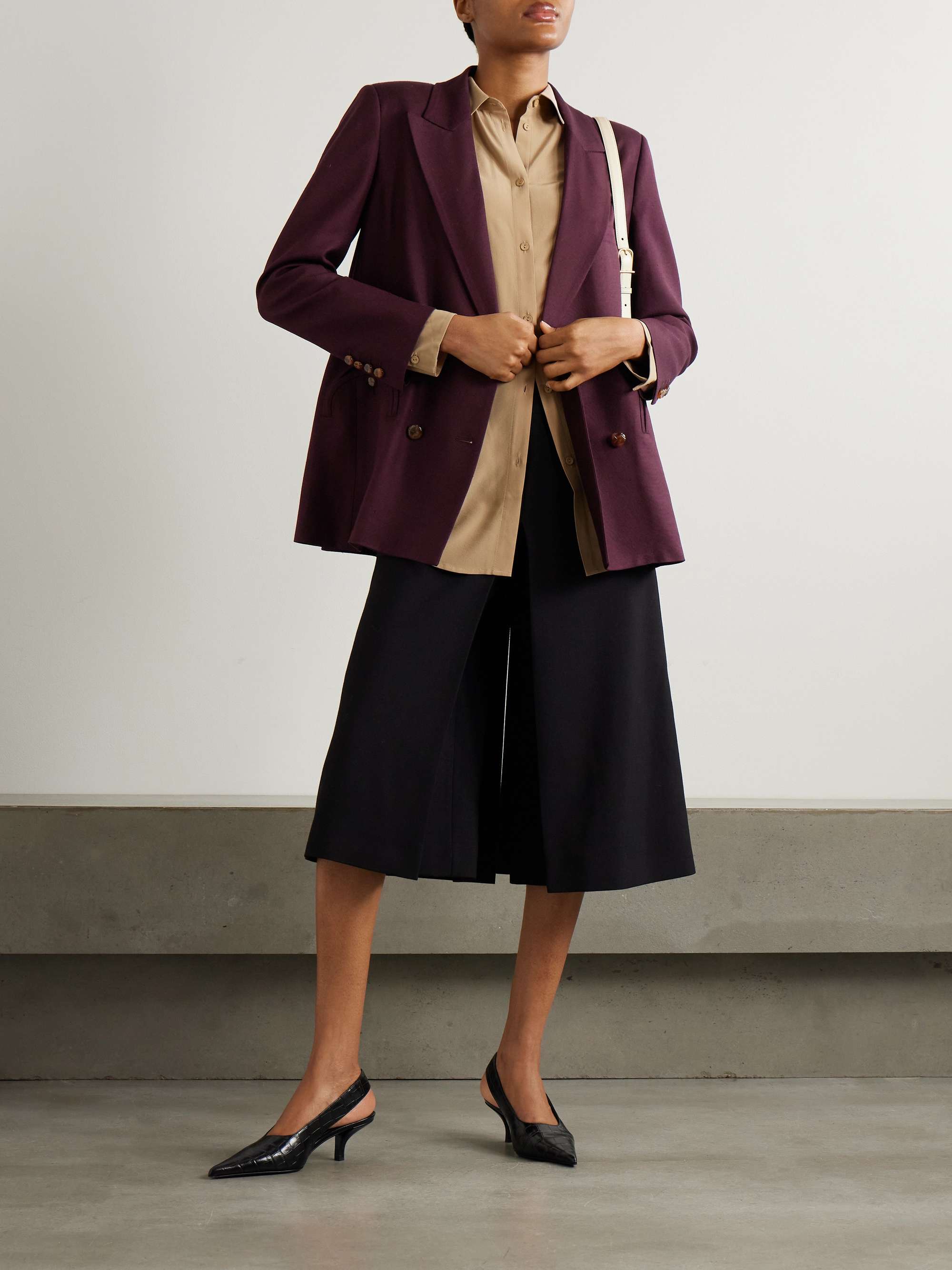 Misaka double-breasted woven blazer view