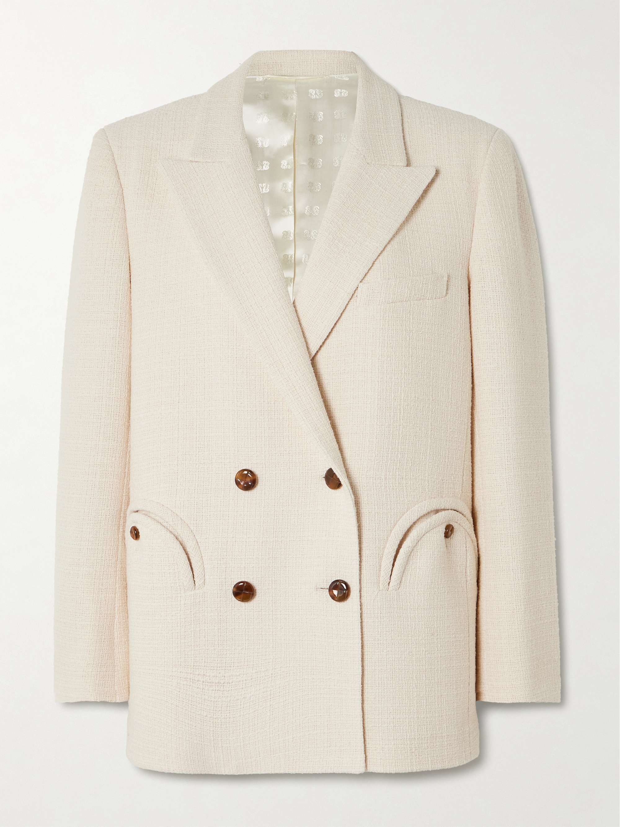 Missy Everynight double-breasted cotton-blend tweed blazer view
