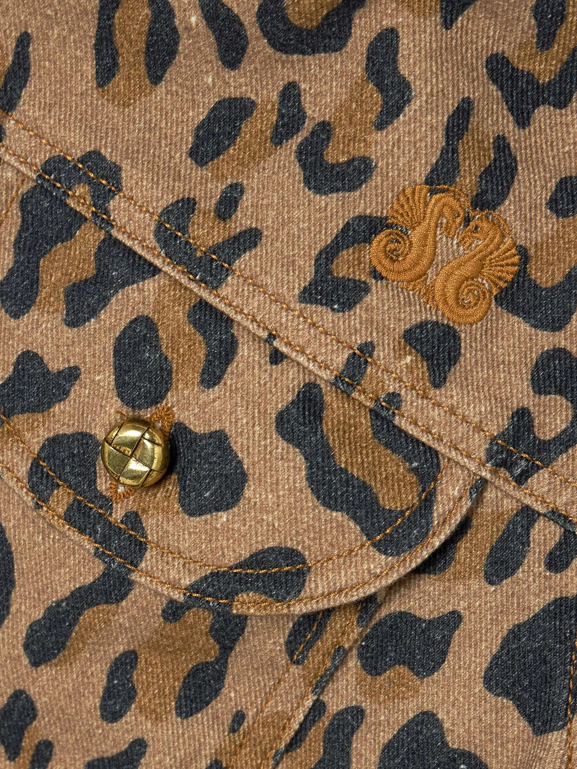 Simba Berber embroidered leopard-print denim shirt view