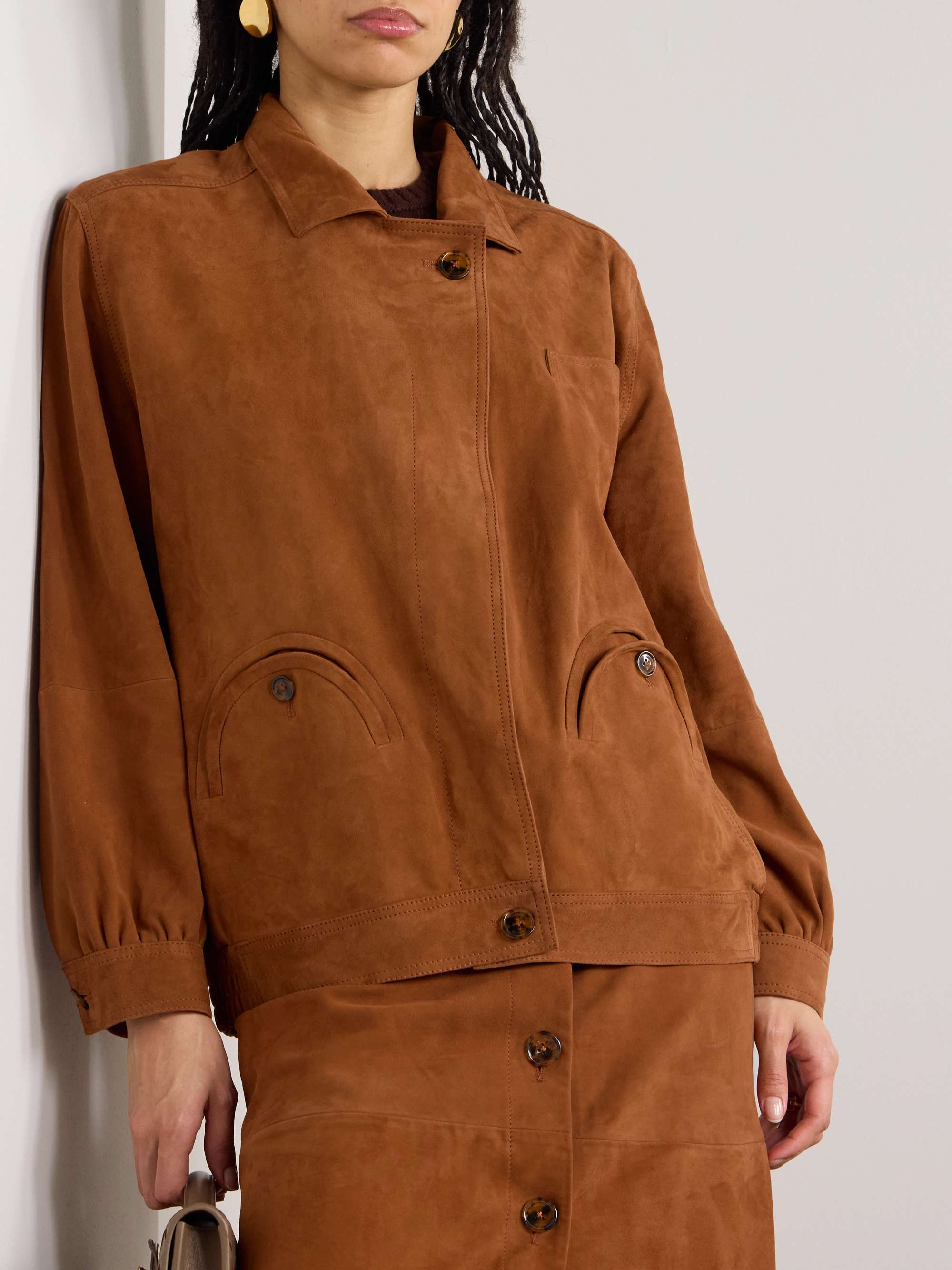 Cleo suede bomber jacket view