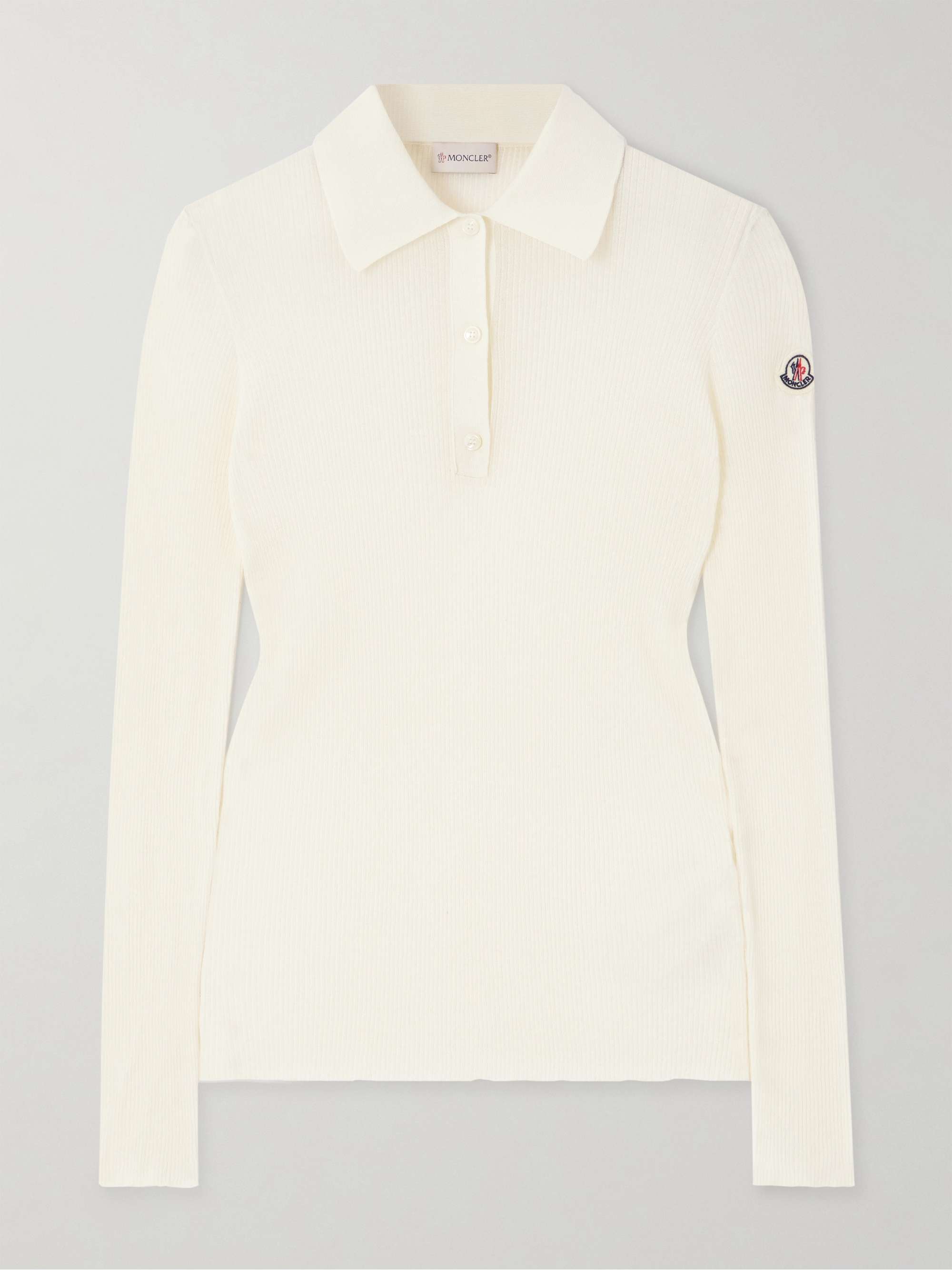 Ribbed cotton-blend polo shirt view