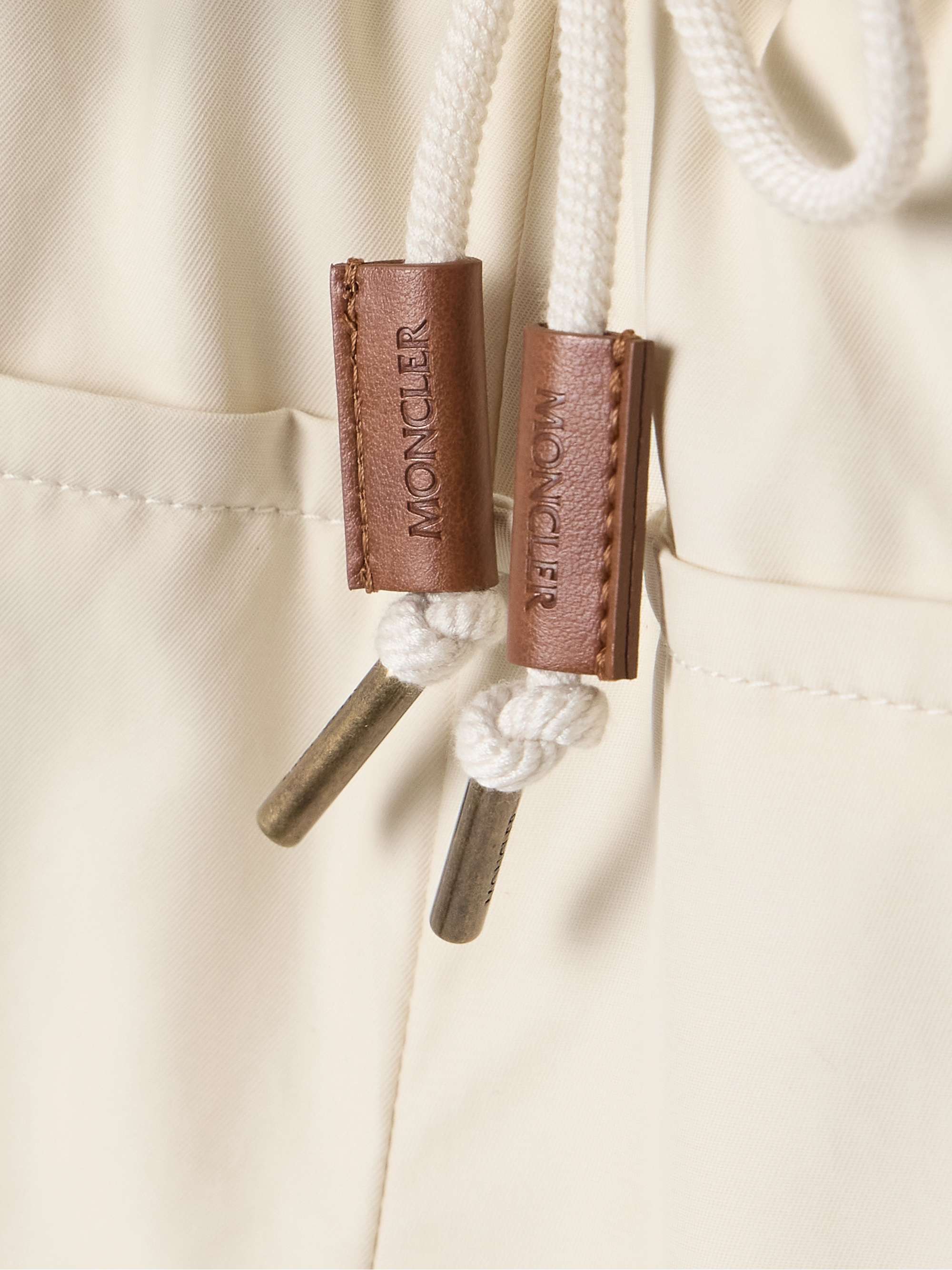 Canvas-trimmed paneled cotton-blend shell shorts view