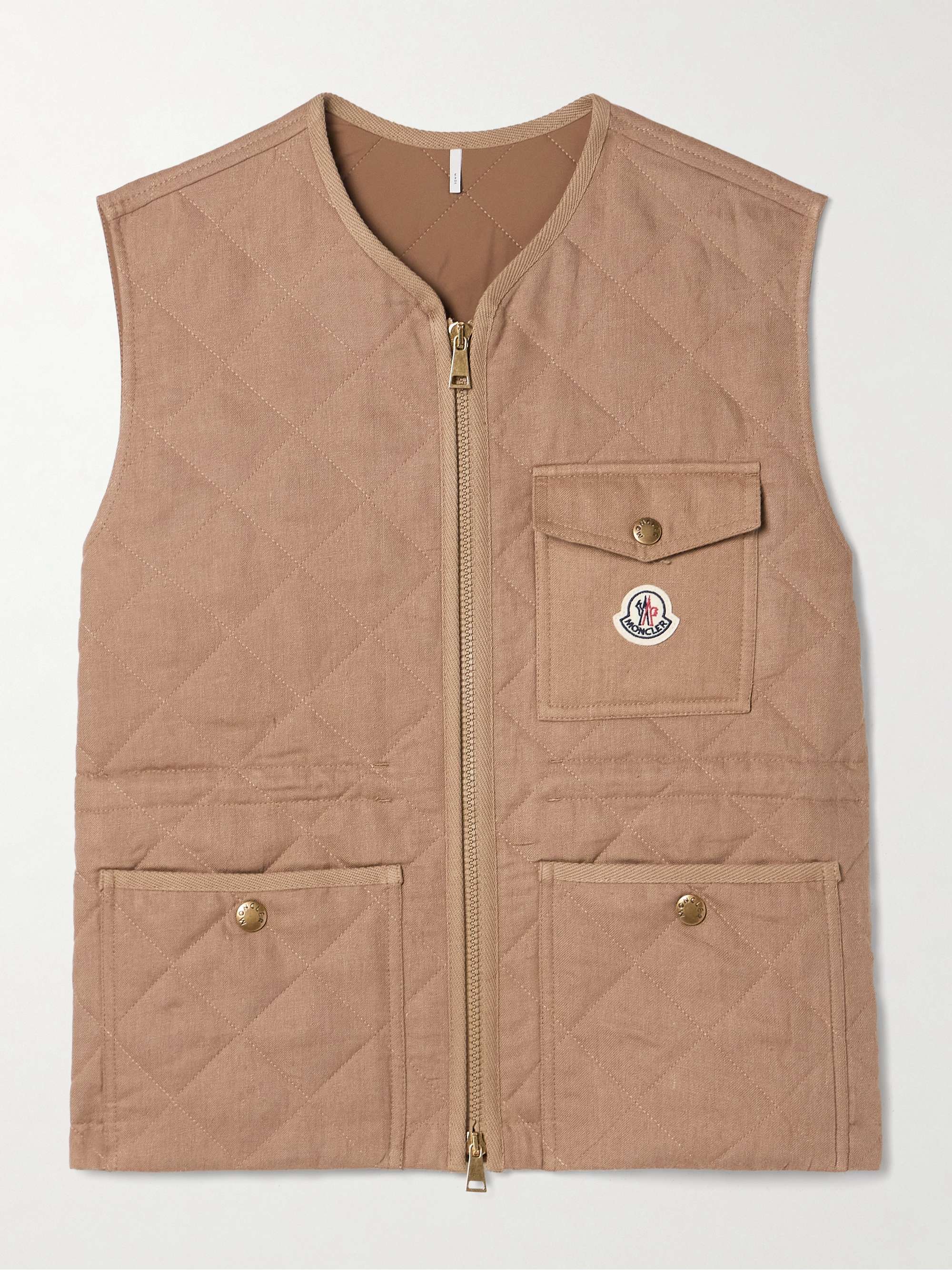 Vigny padded quilted linen vest view