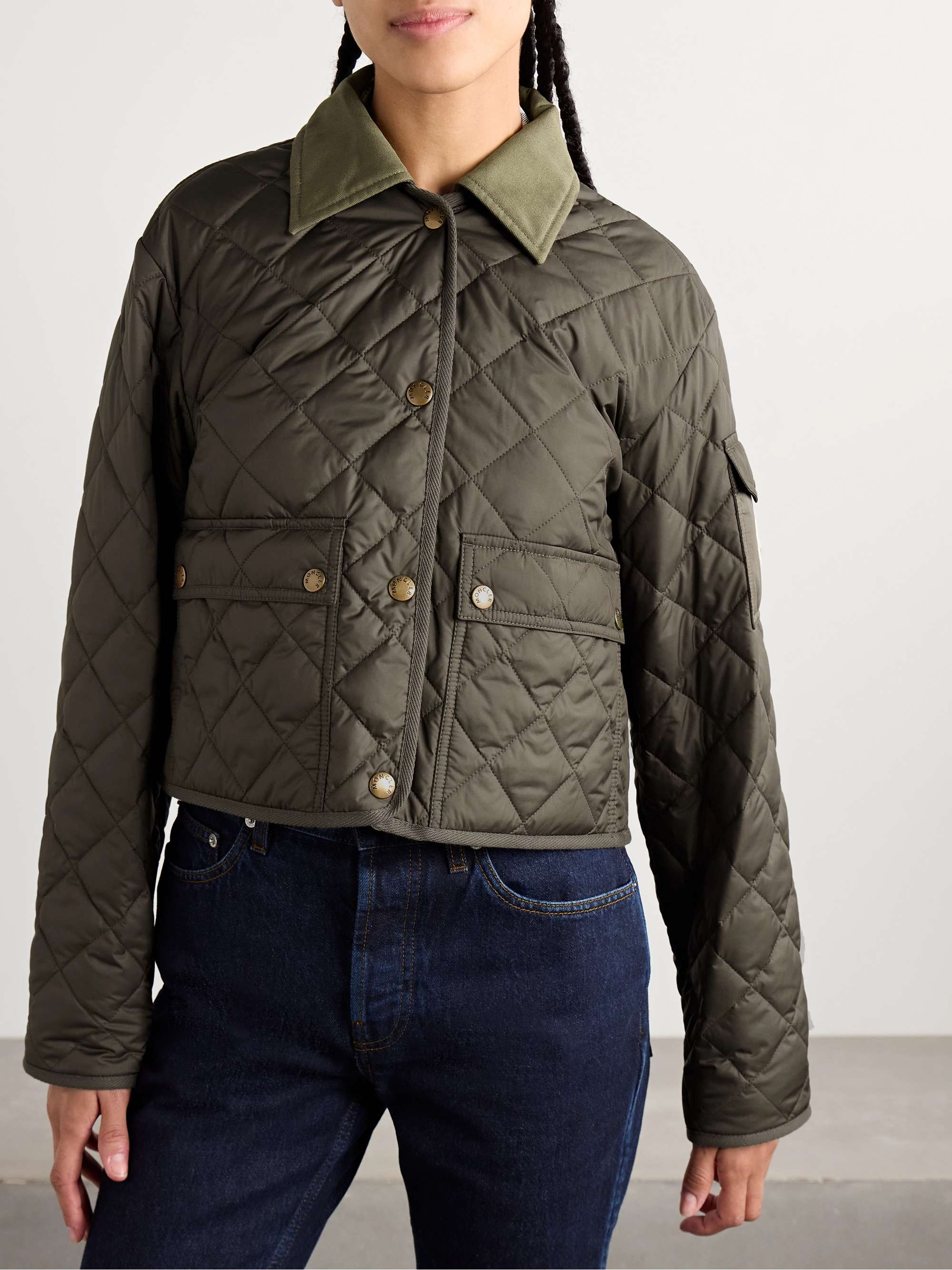Chitre cropped cotton-canvas trimmed padded quilted shell jacket view