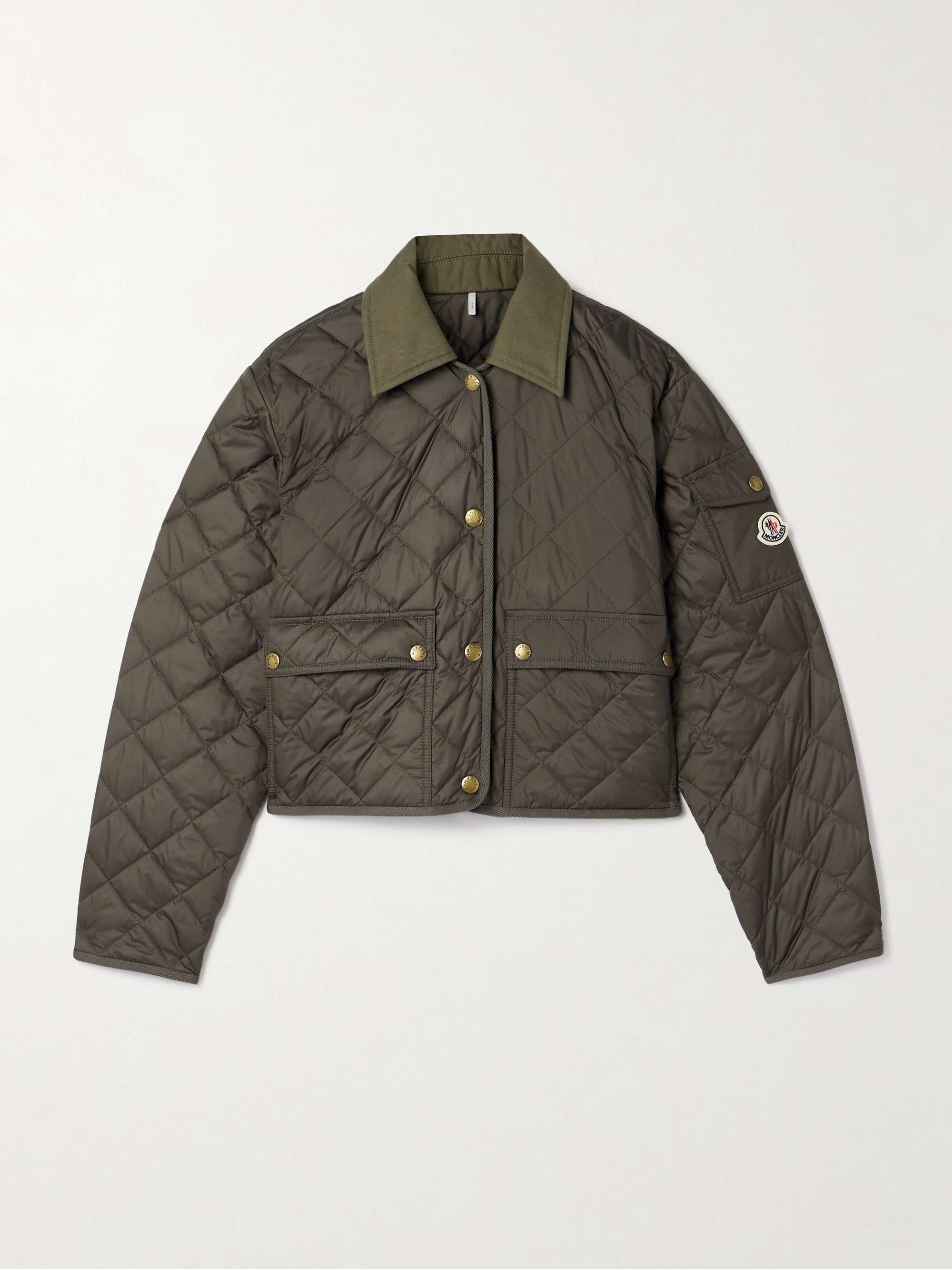 Chitre cropped cotton-canvas trimmed padded quilted shell jacket view