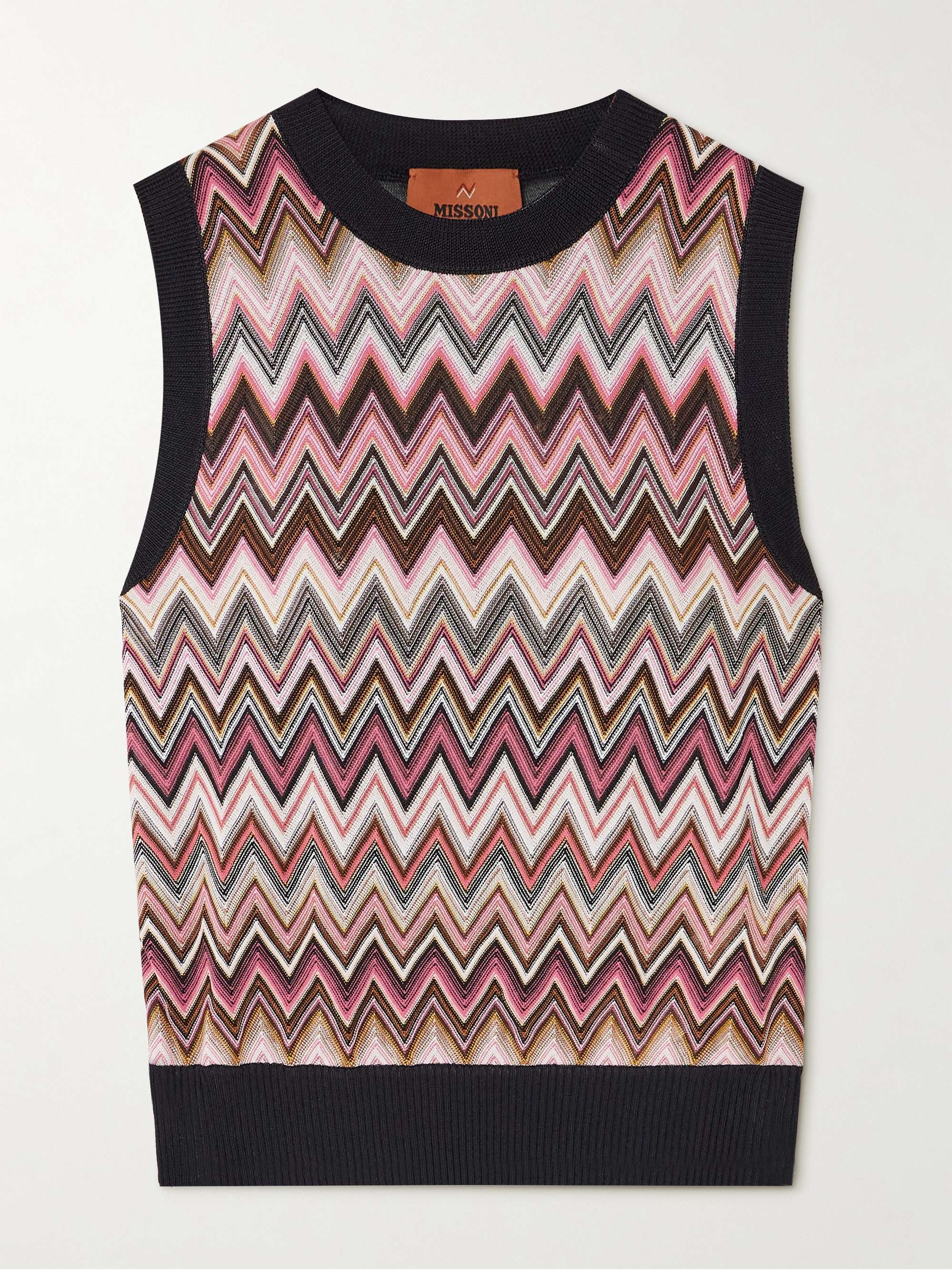 Mare striped crochet-knit vest view