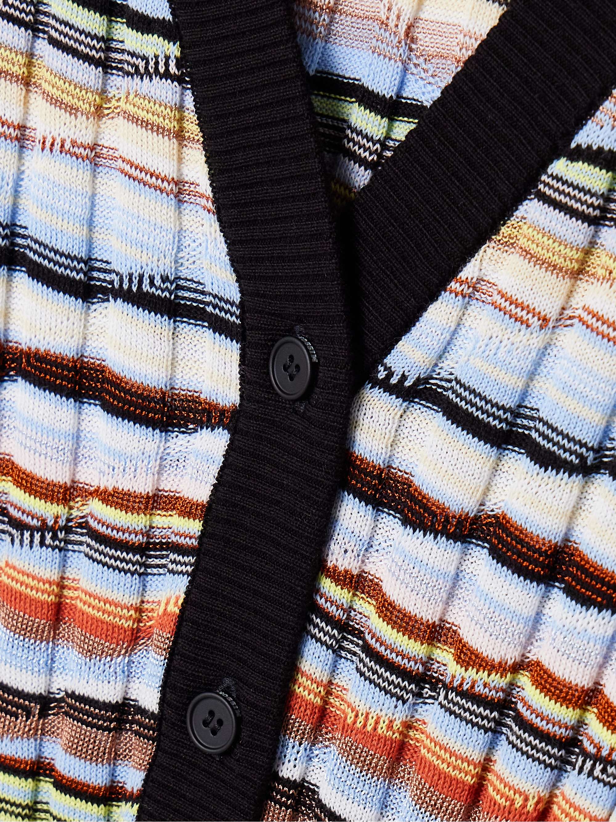 Striped crochet-knit cotton-blend cardigan view