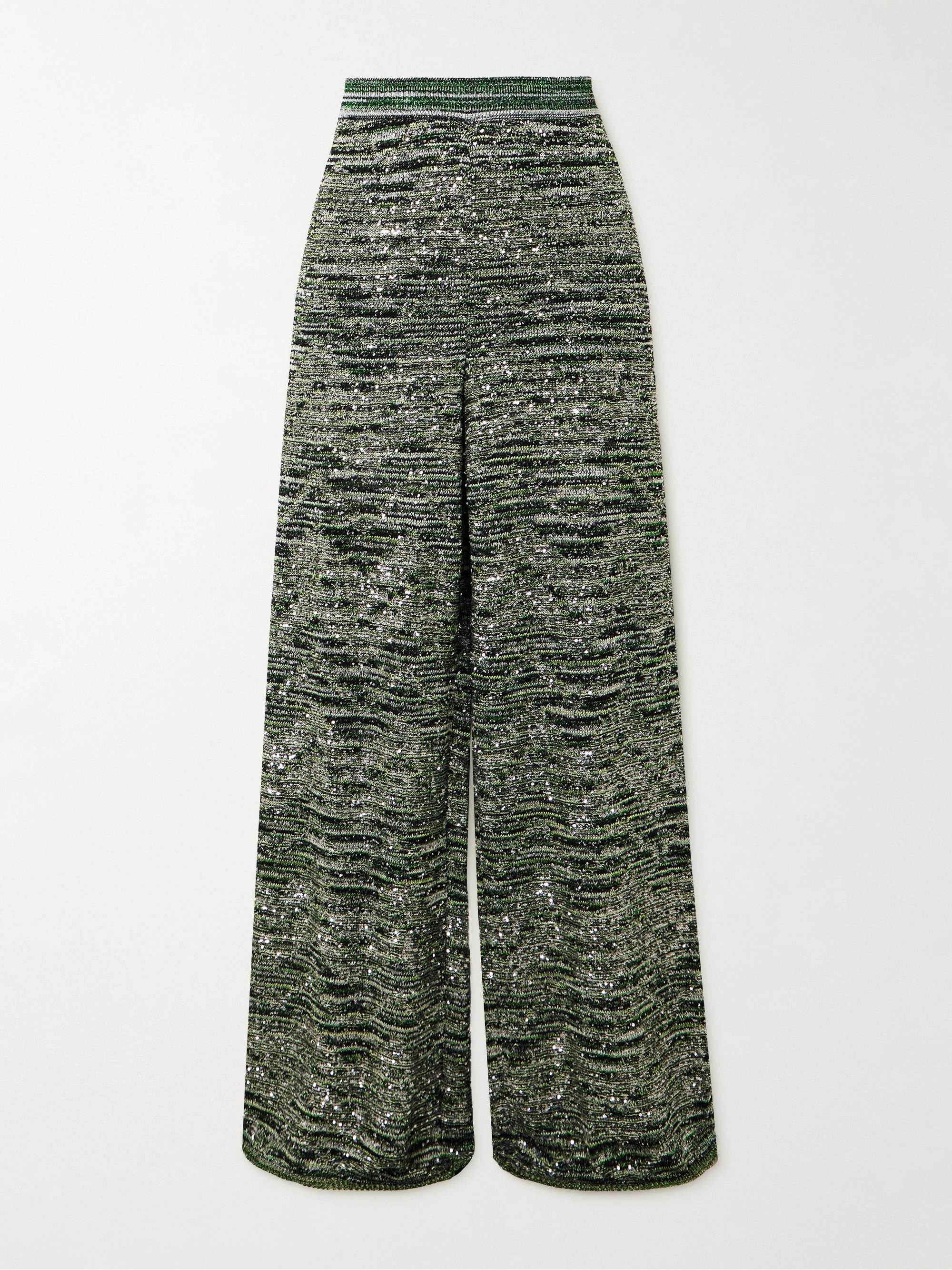 Mare sequin-embellished metallic crochet-knit wide-leg pants view