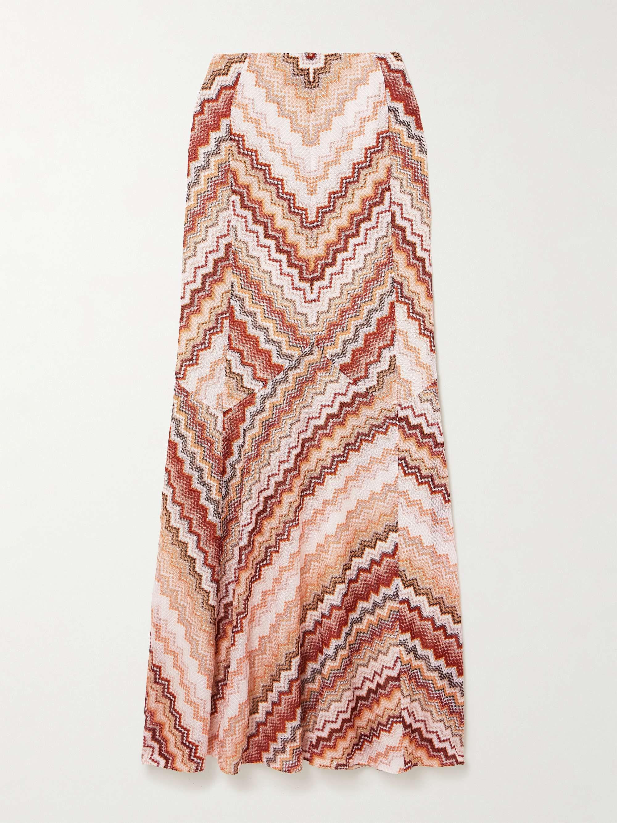 Mare striped metallic crochet-knit maxi skirt view