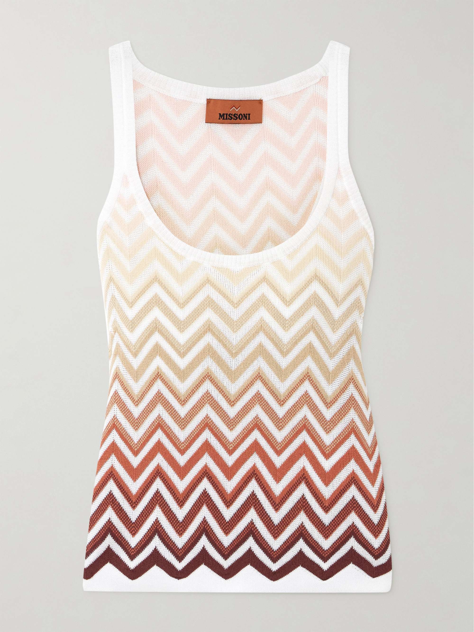 Striped dégradé crochet-knit cotton-blend tank view