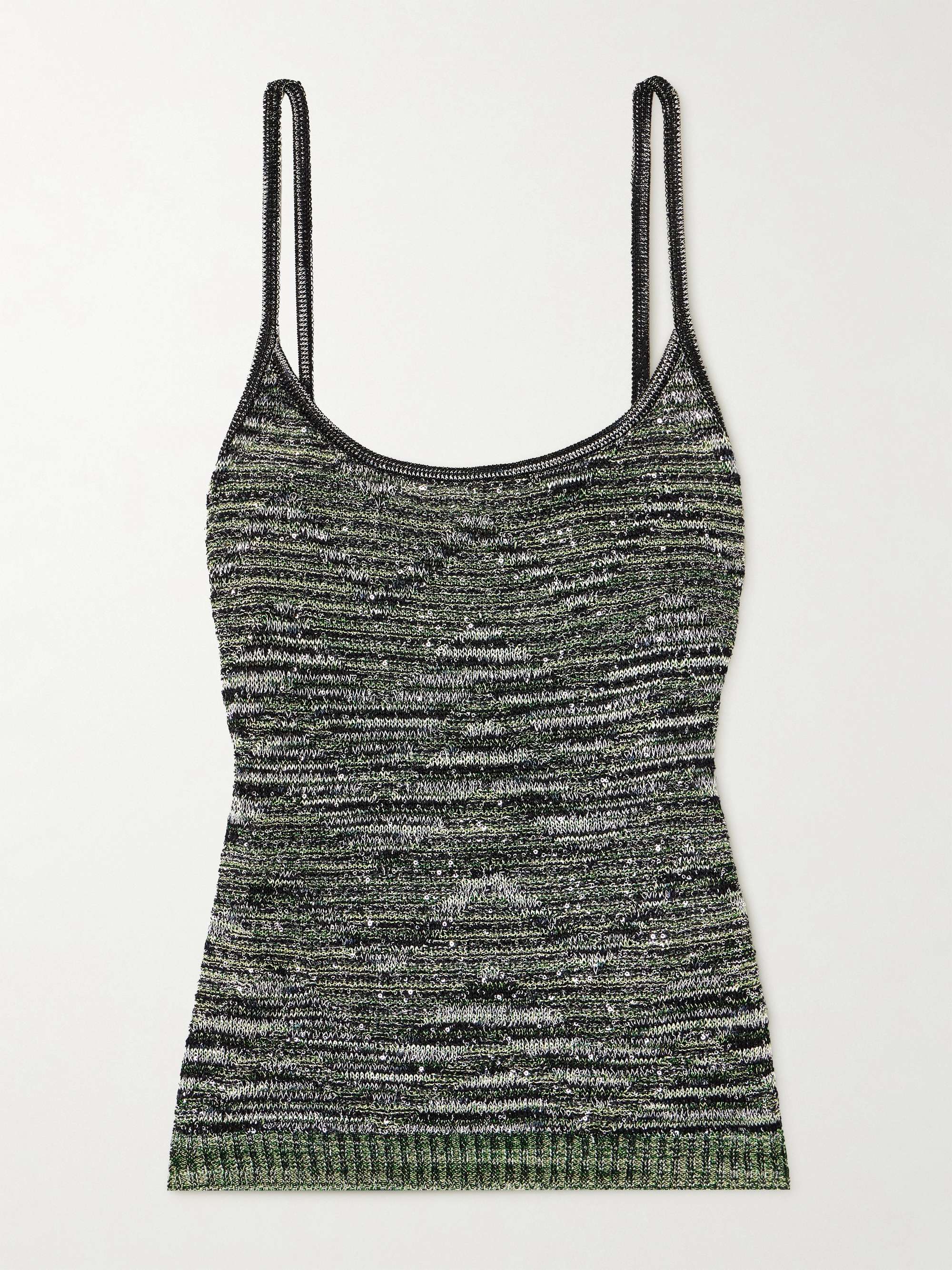 Mare sequin-embellished metallic crochet-knit top view
