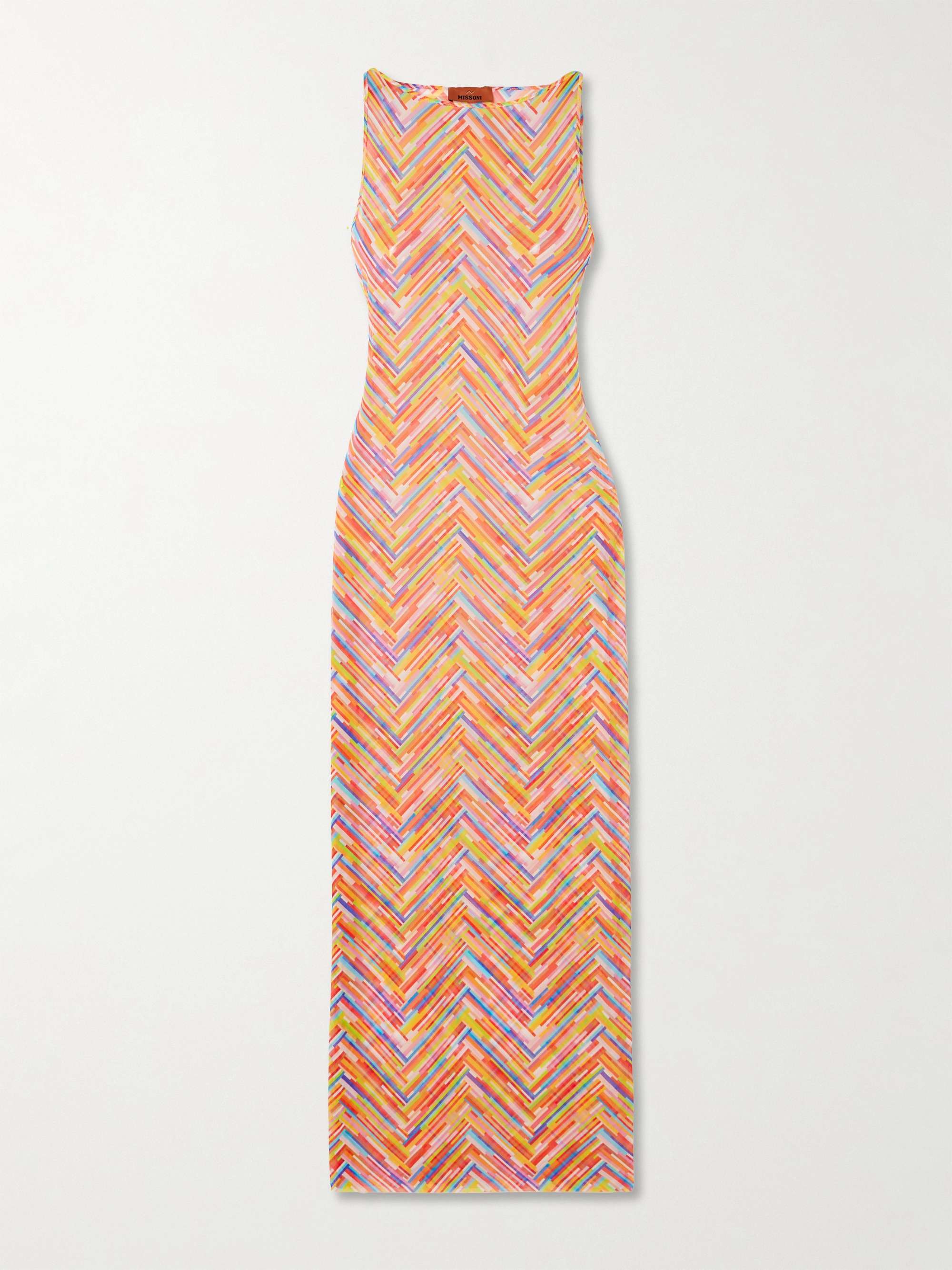 Mare printed stretch-tulle maxi dress view