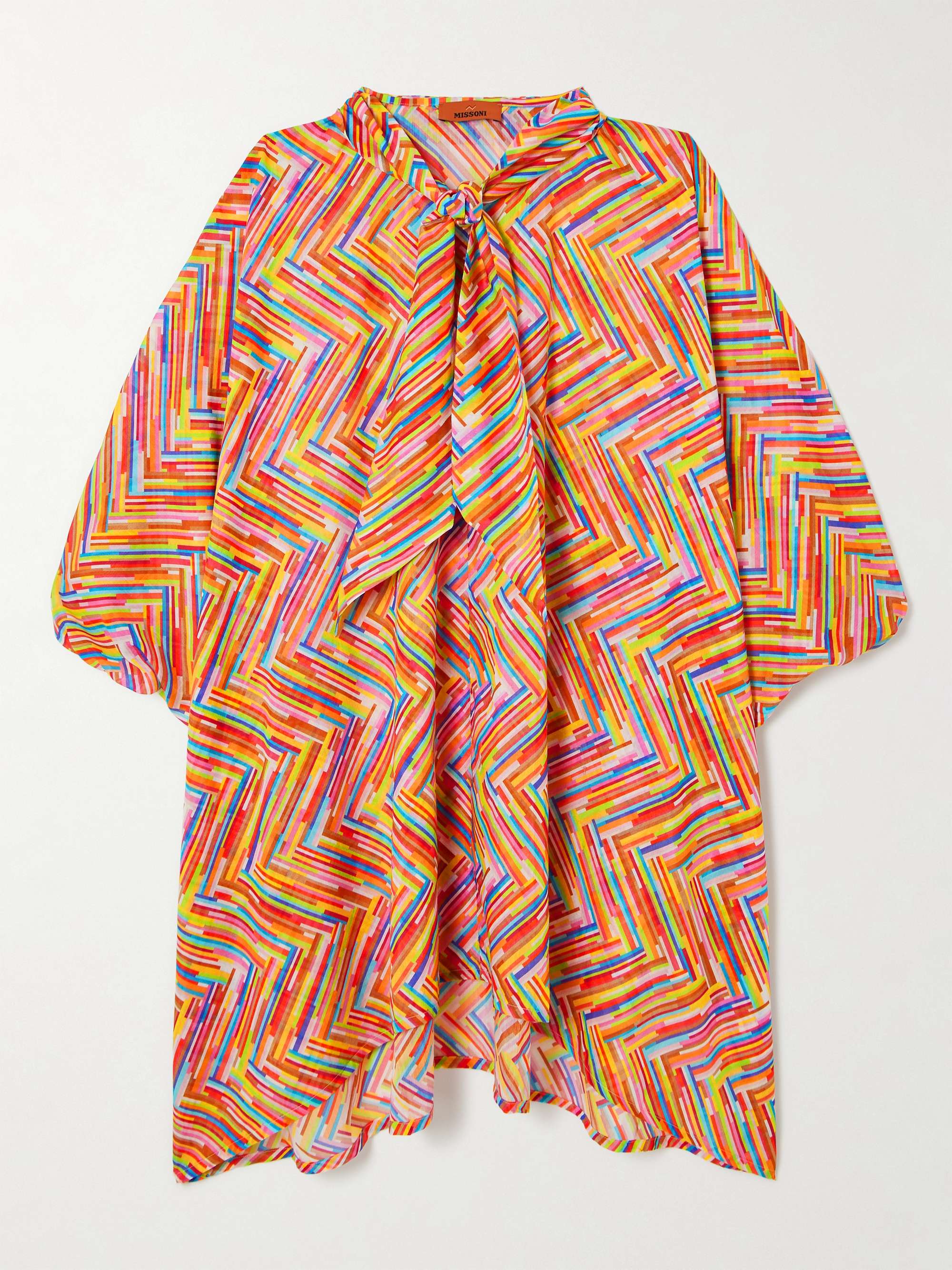 Mare pussy-bow printed cotton and silk-blend voile kaftan view