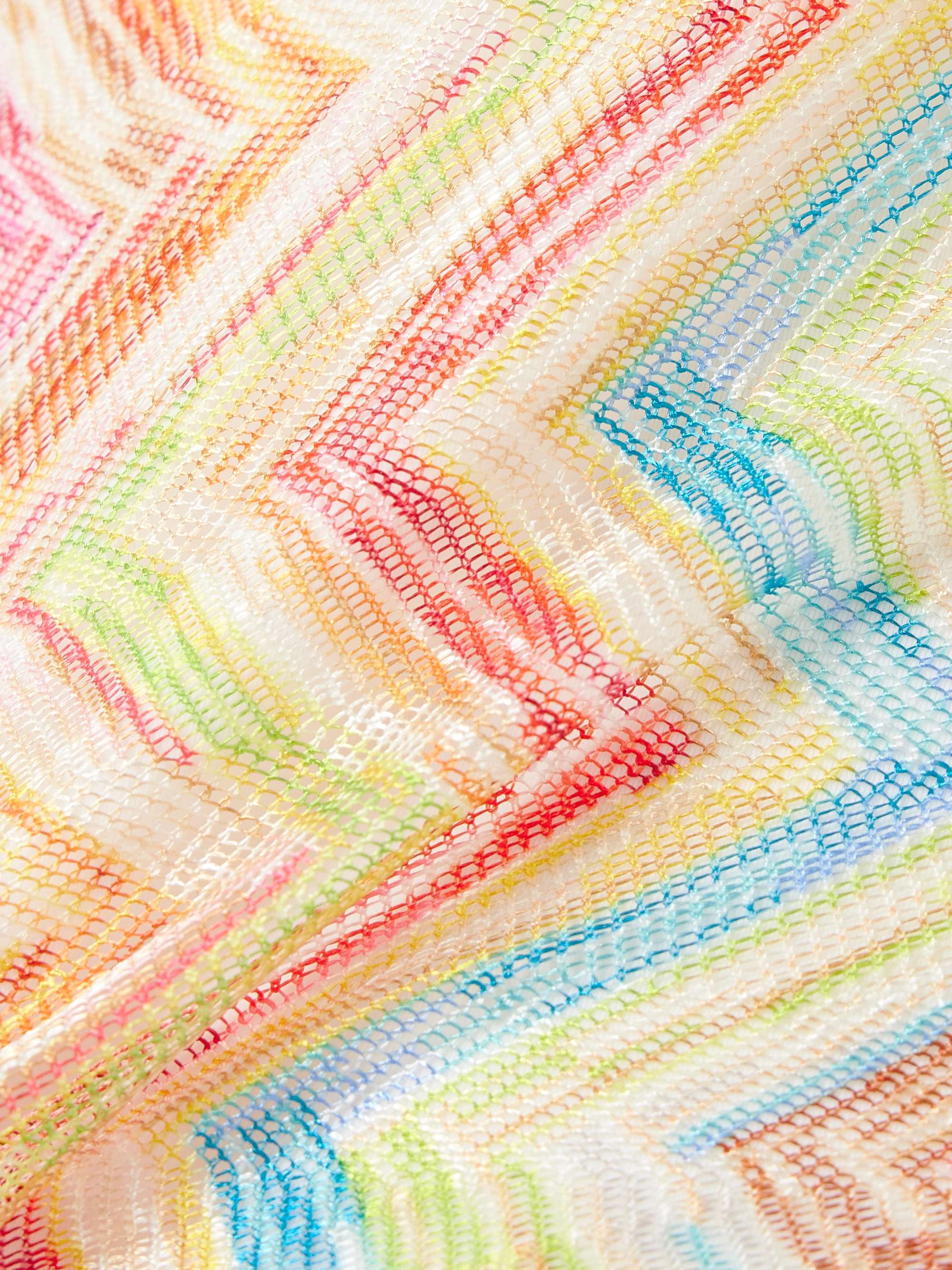Mare one-shoulder striped crochet-knit swimsuit view