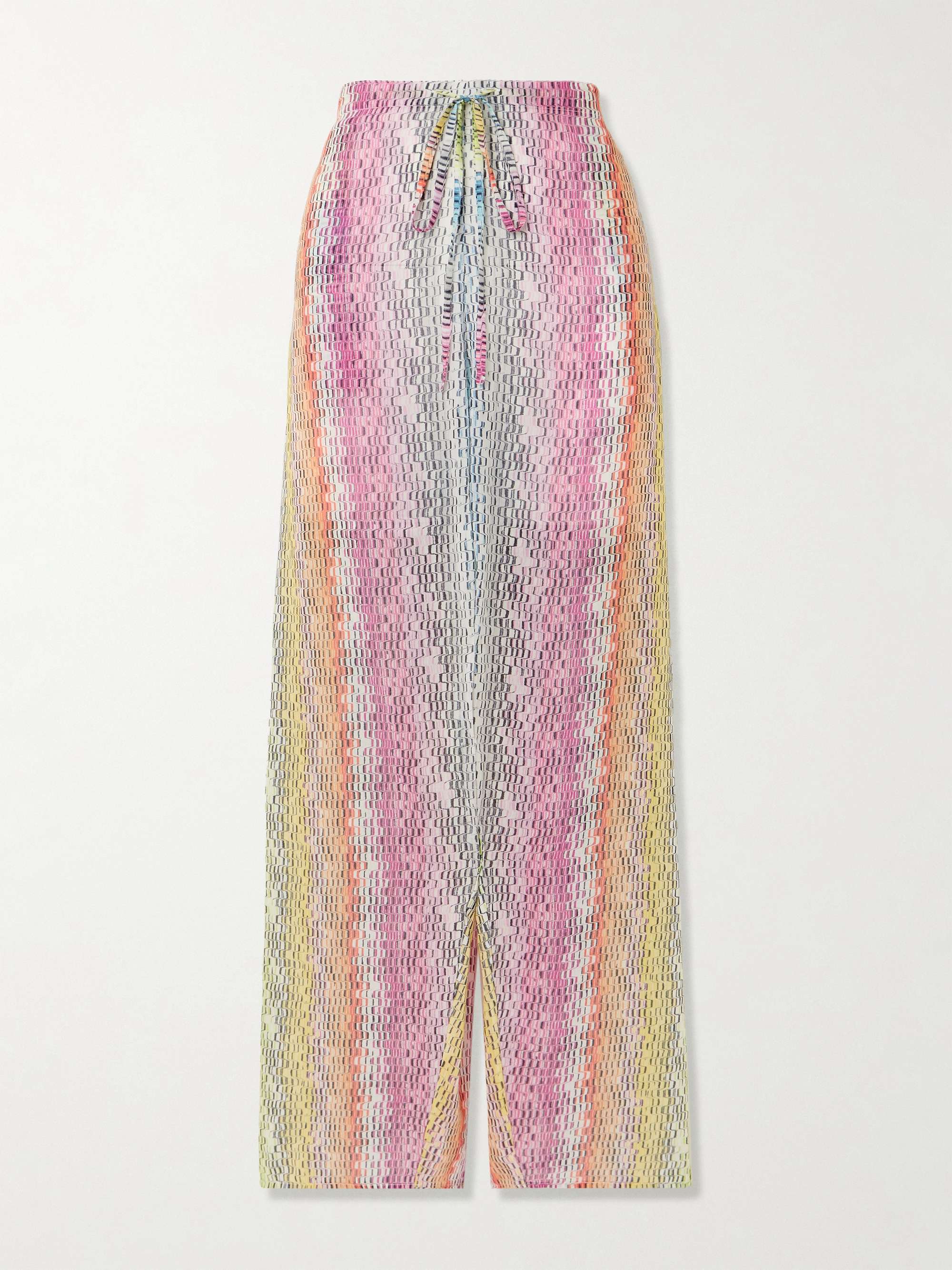 Mare striped cotton and wide-blend straight-leg pants view