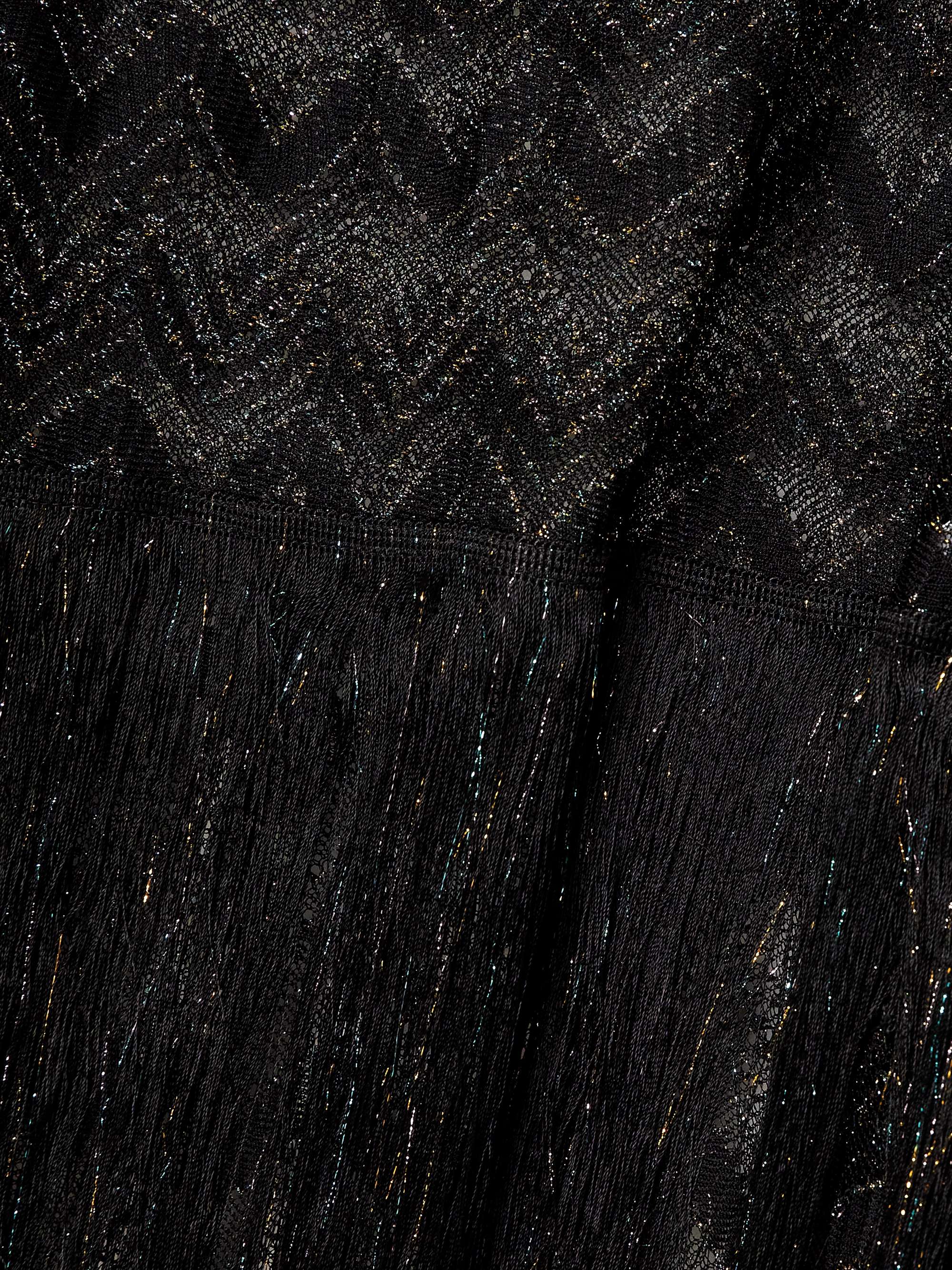 Mare fringed striped metallic crochet-knit kaftan view
