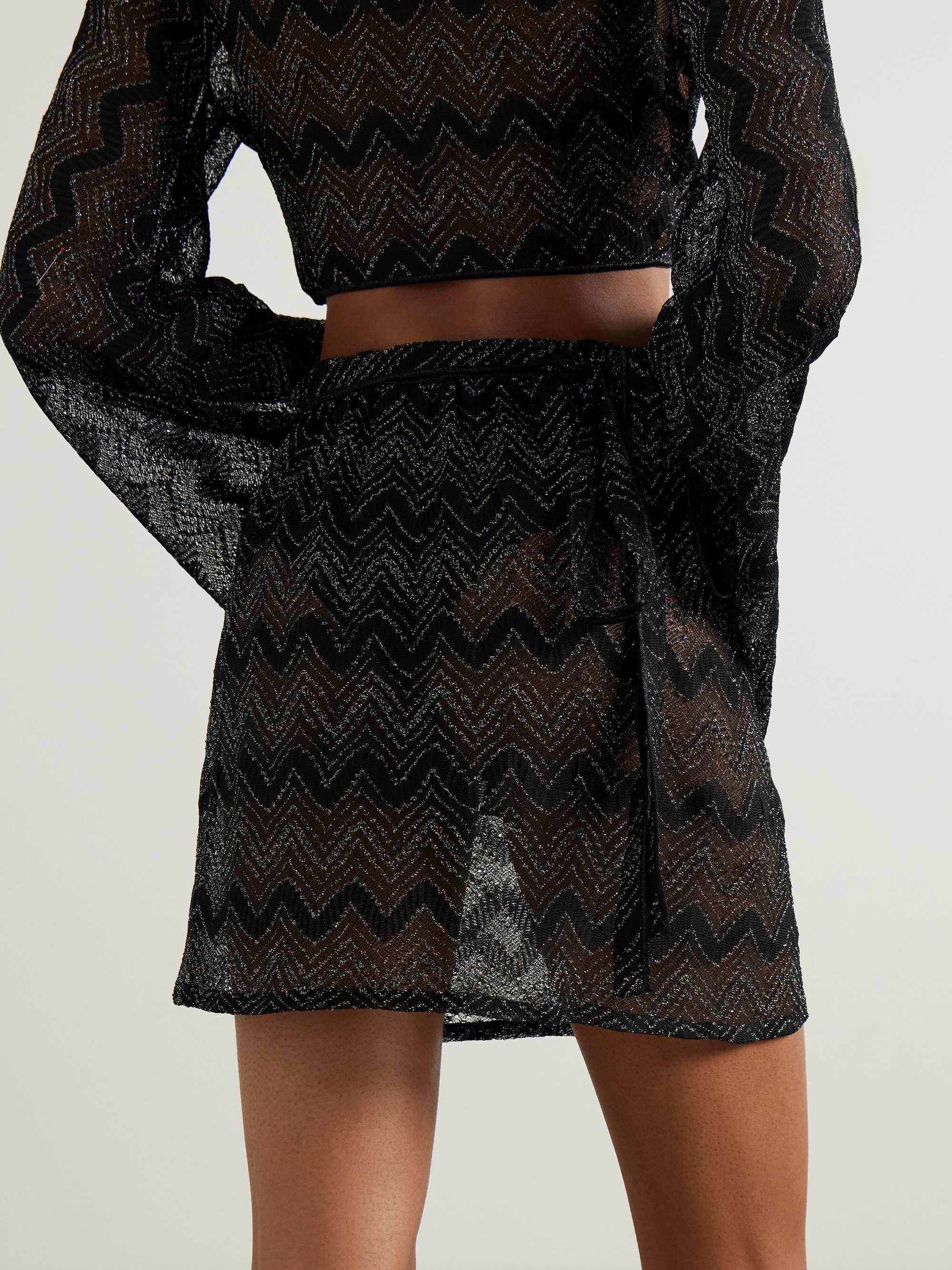 Mare metallic crochet-knit pareo view