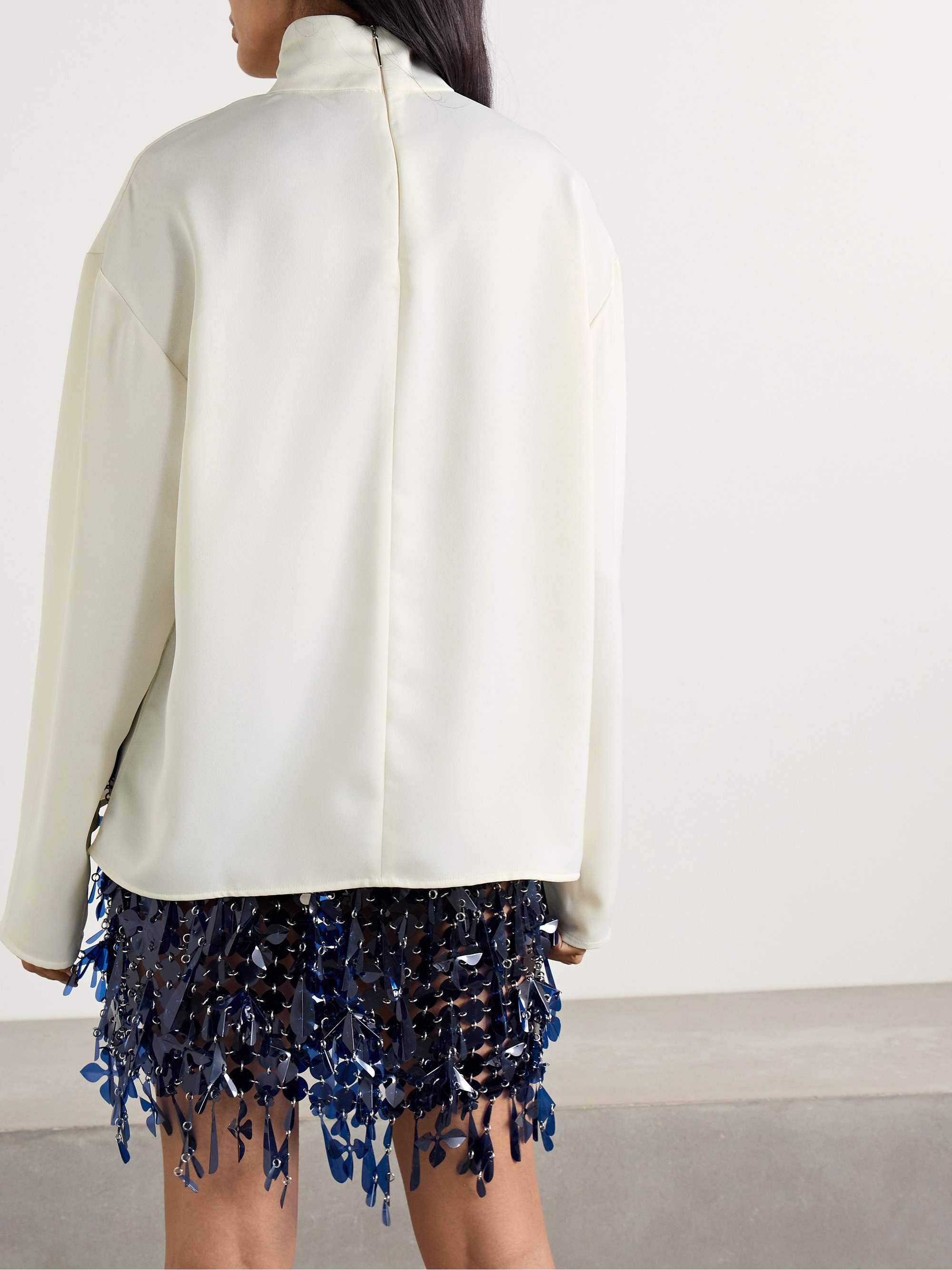 Olall crepe turtleneck blouse view