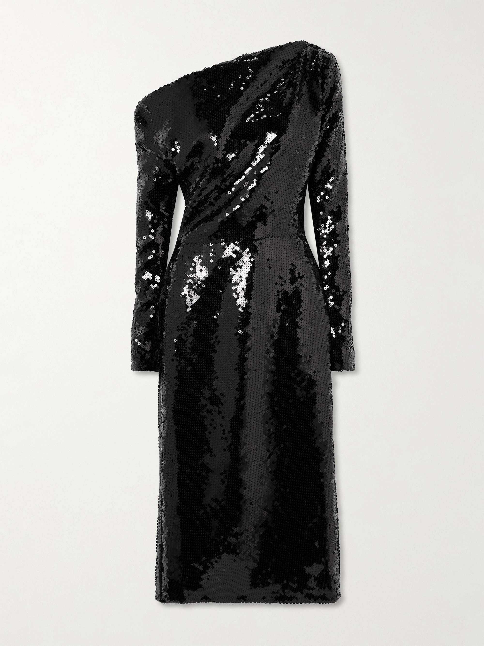 Danae draped asymmetric sequined crepe midi dress view