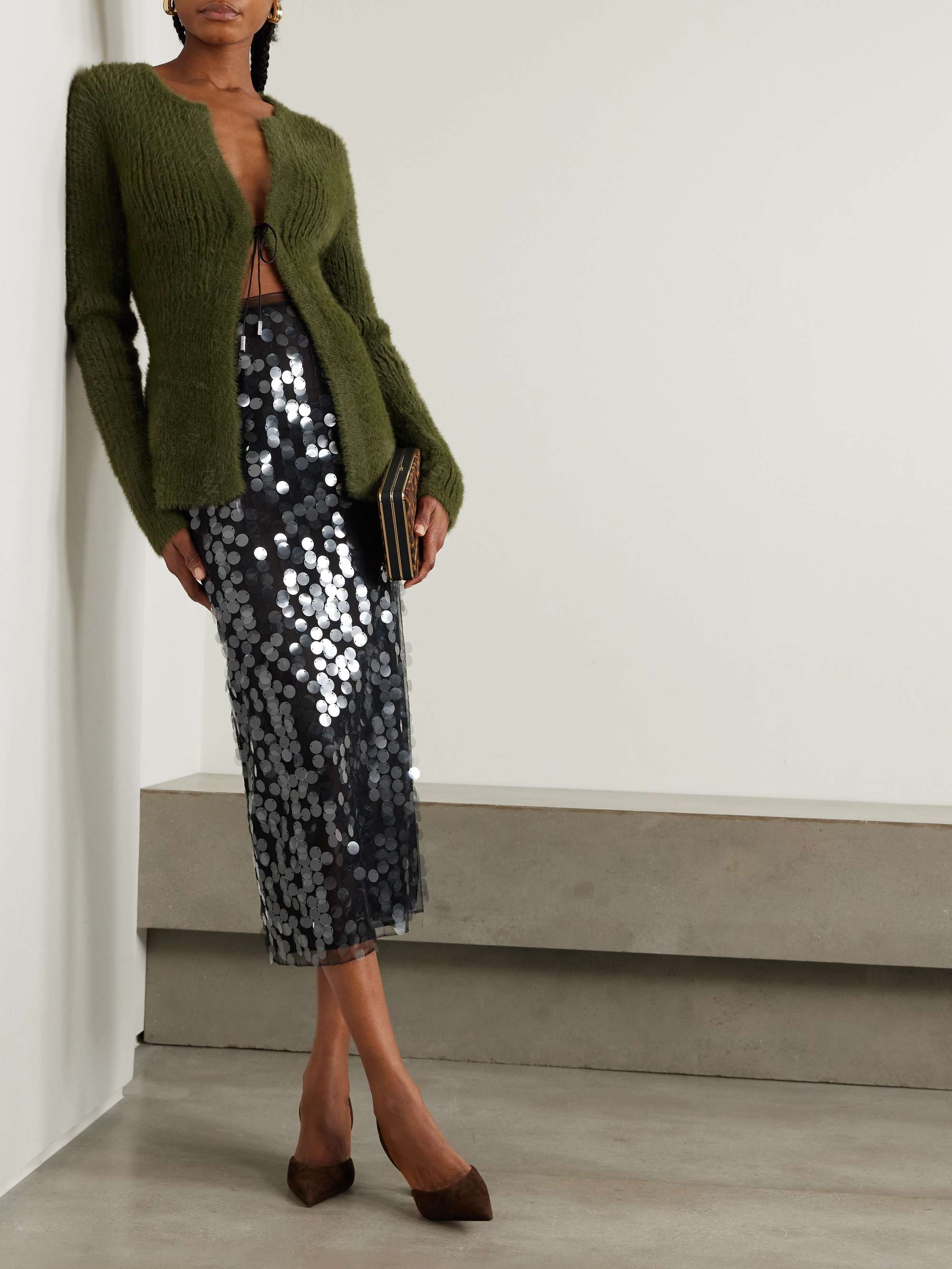 Dia embellished tulle midi skirt view