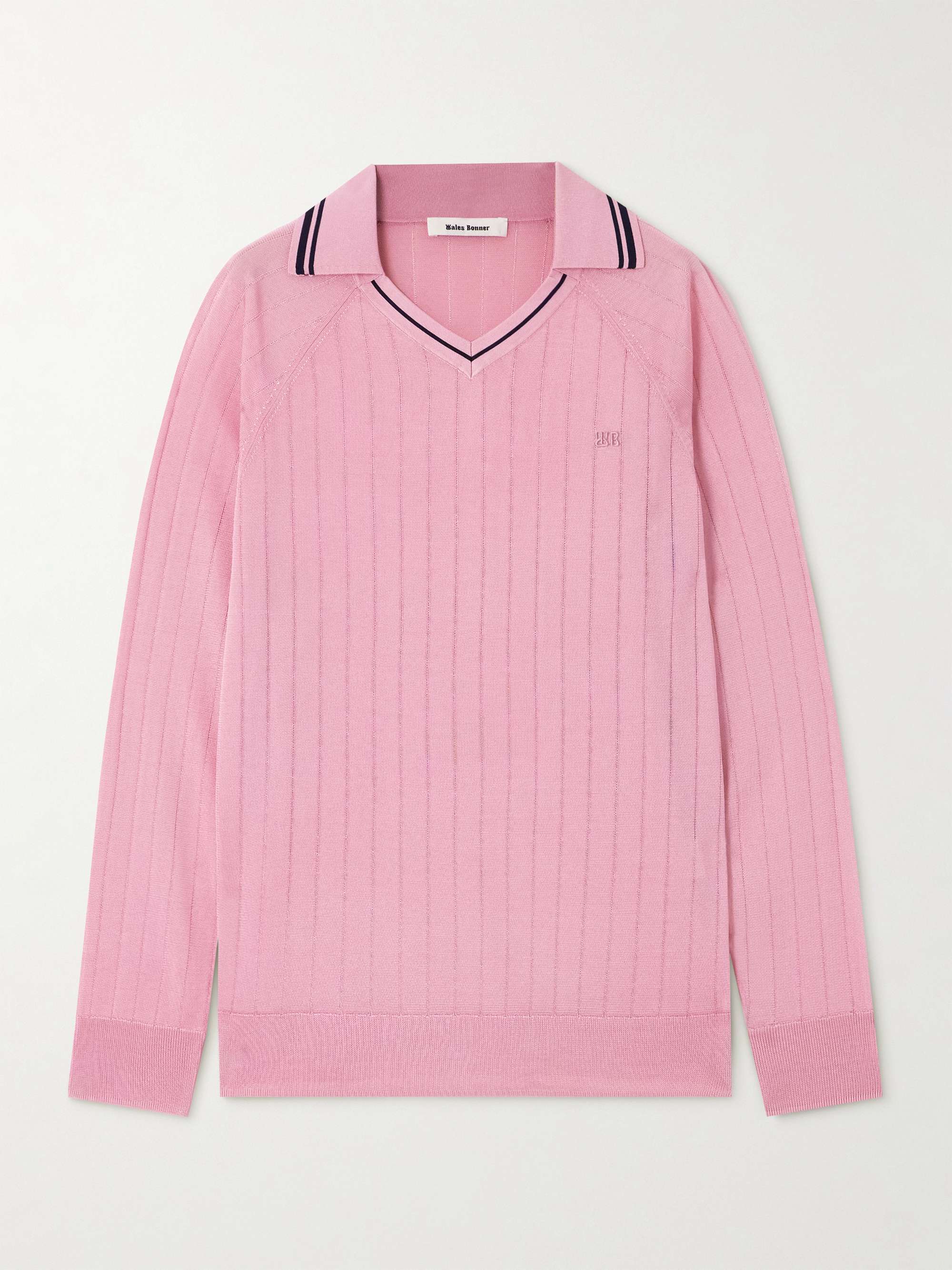 Roots embroidered ribbed polo shirt view