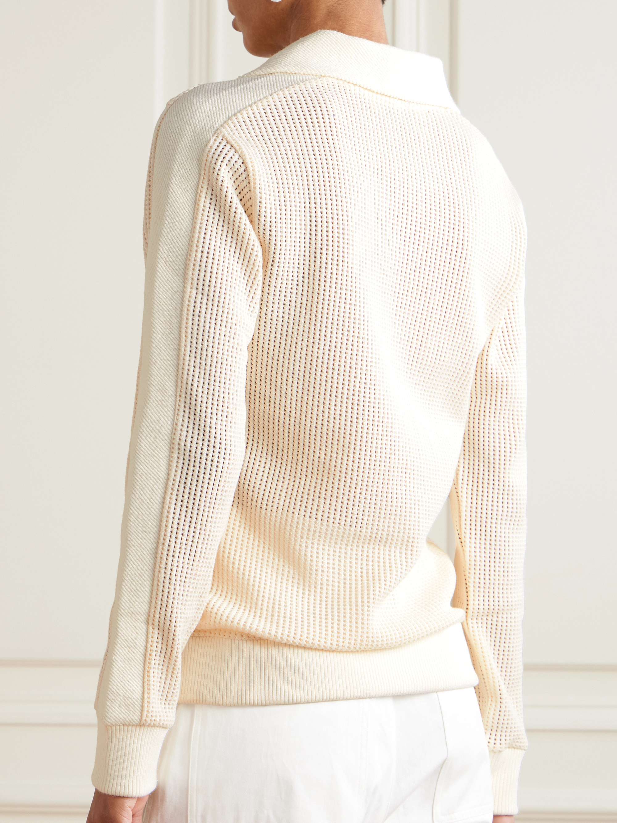 Song open-knit cotton polo sweater view