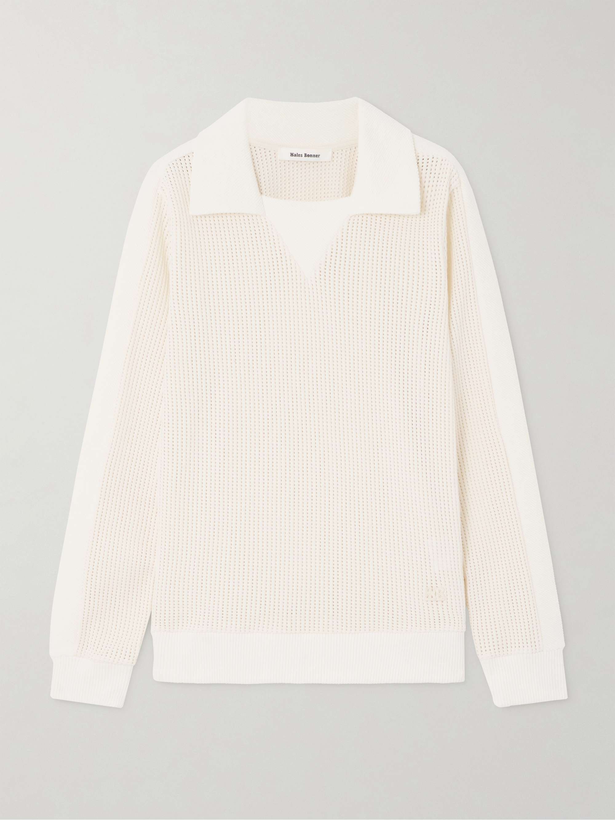 Song open-knit cotton polo sweater view